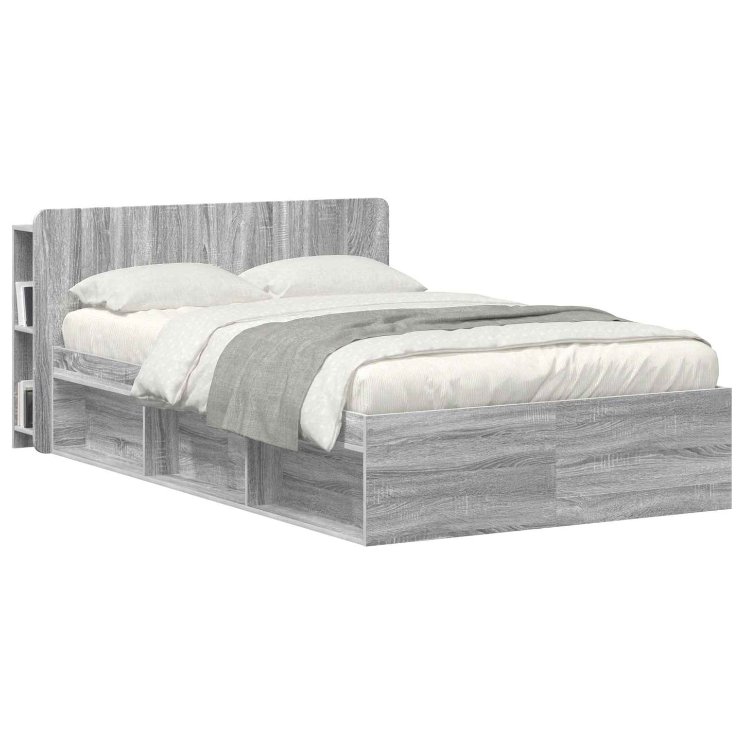 Hoofdeinde kas met opslag Grijs sonoma Bewerkt hout is nu te koop bij PeponiXL, paradijselijk wonen!