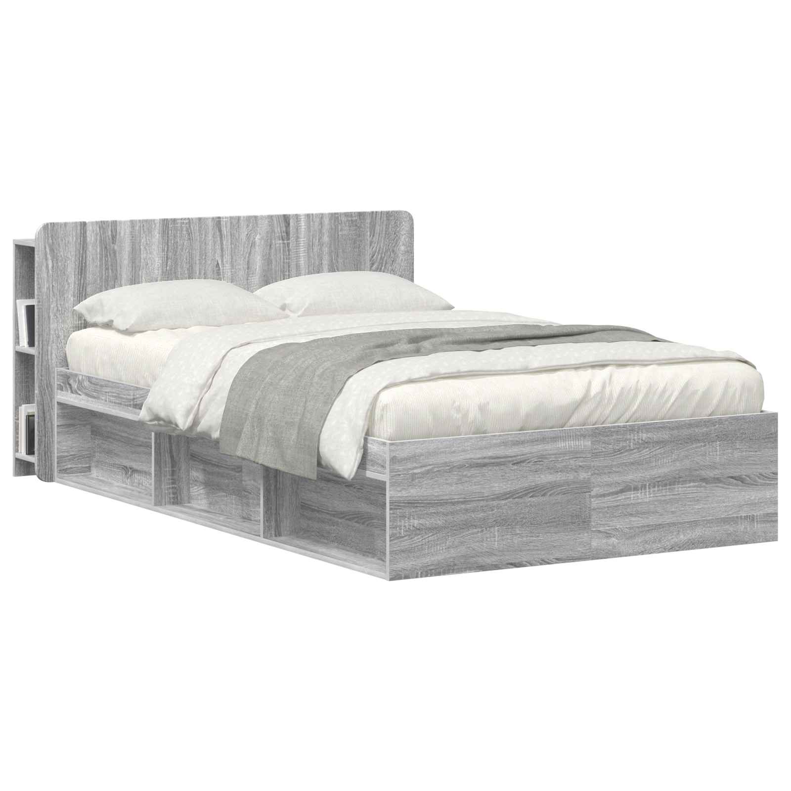 Hoofdeinde kas met opslag Grijs sonoma Bewerkt hout is nu te koop bij PeponiXL, paradijselijk wonen!