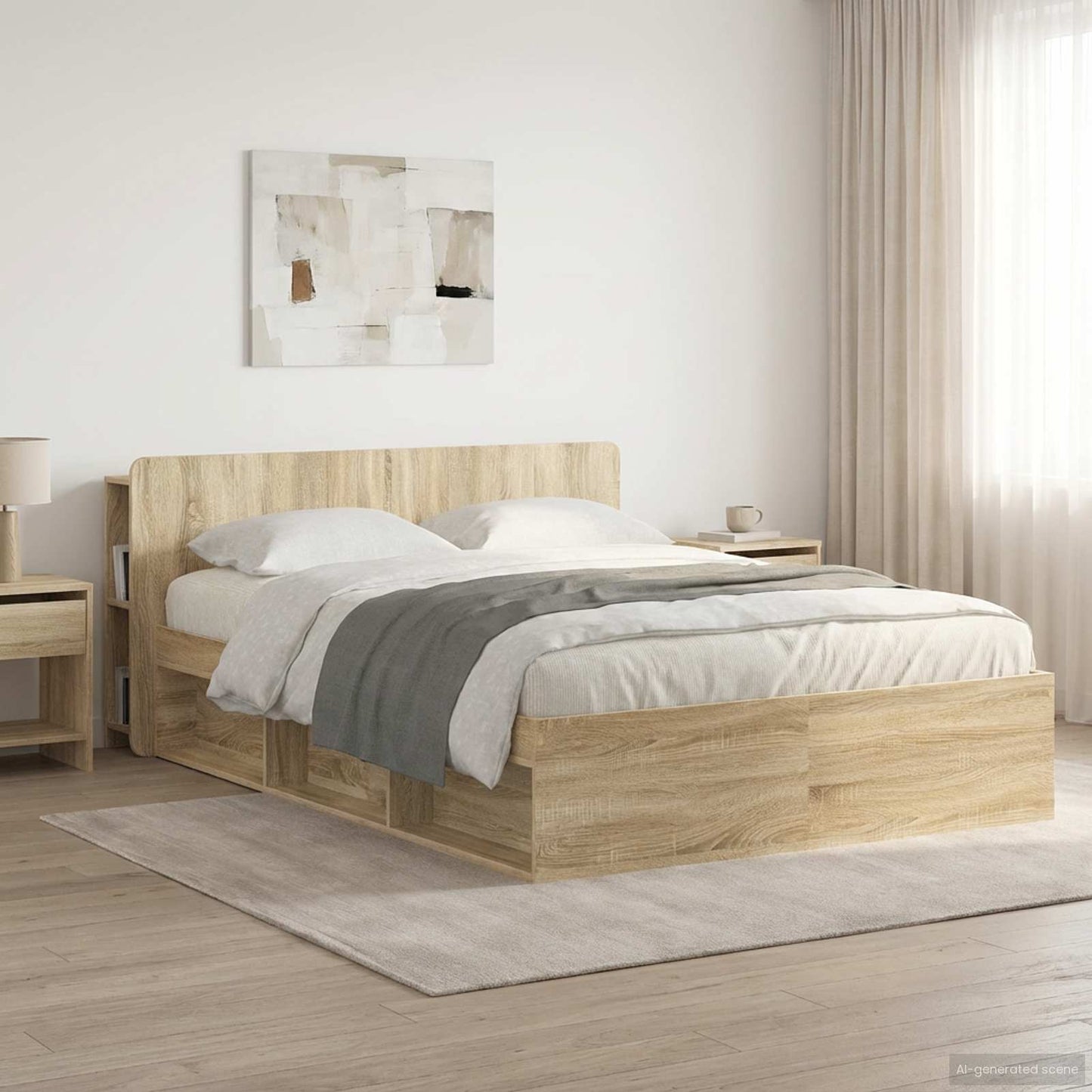 Hoofdeinde kas met opslag Sonoma Eiken Bewerkt hout is nu te koop bij PeponiXL, paradijselijk wonen!