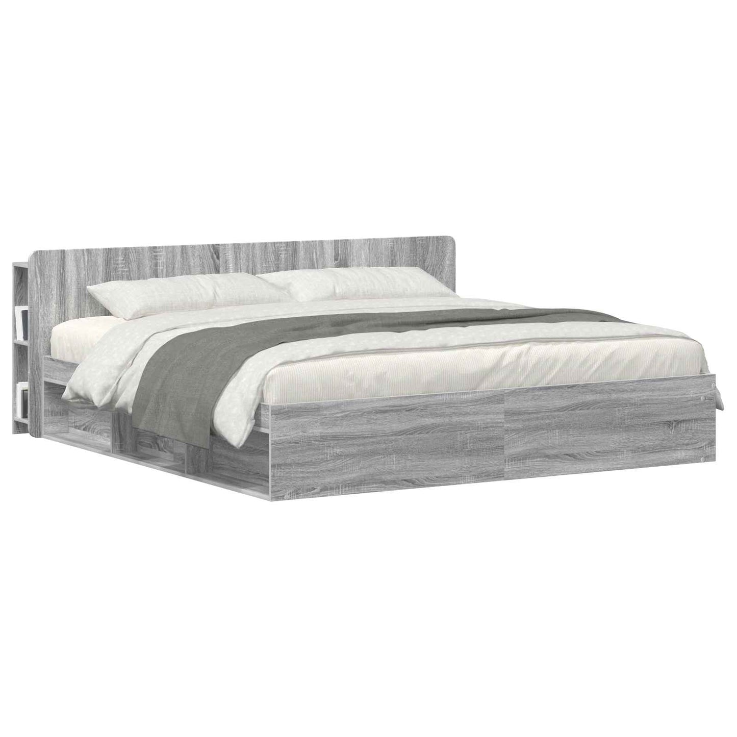 Hoofdeinde kas met opslag Grijs sonoma Bewerkt hout is nu te koop bij PeponiXL, paradijselijk wonen!