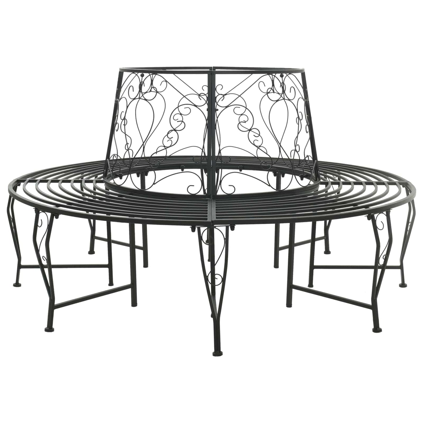 Boom bank 8-Aantal zitplaatsen Ø 160 x 89 cm Staal Zwart Rond