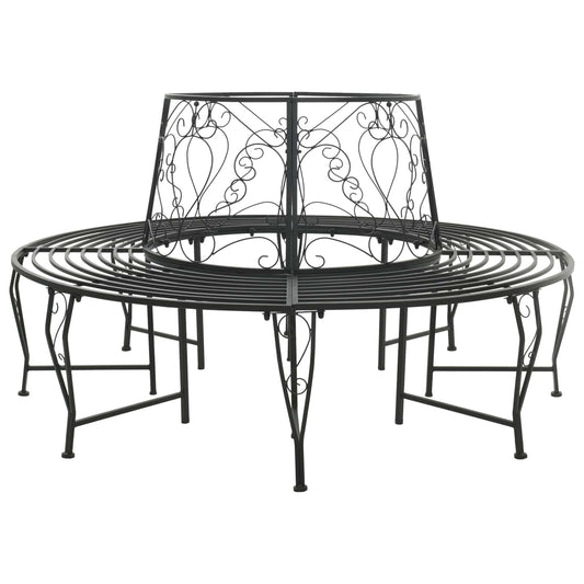 Boom bank 8-Aantal zitplaatsen Ø 160 x 89 cm Staal Zwart Rond is nu te koop bij PeponiXL, paradijselijk wonen!