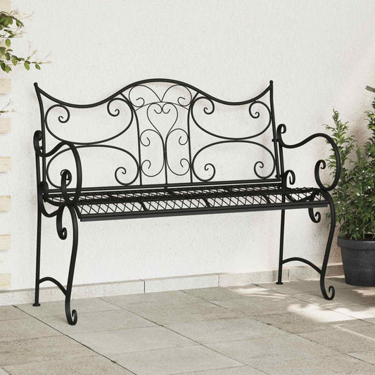 Tuinbank 2-Aantal zitplaatsen 114 x 56,5 x 90 cm Staal Zwart is nu te koop bij PeponiXL, paradijselijk wonen!
