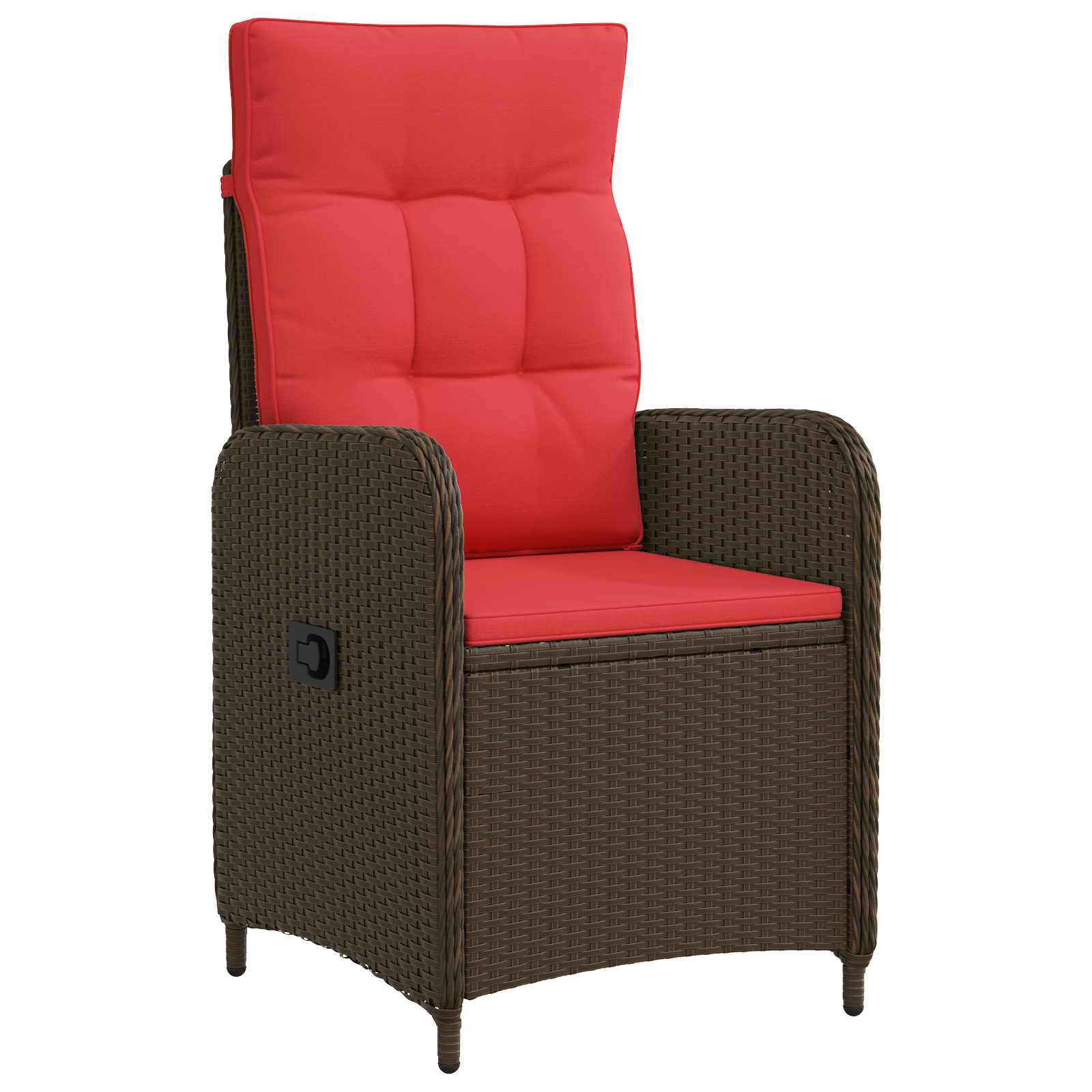 Verstelbare tuinstoel Bruin en Rood poly rattan is nu te koop bij PeponiXL, paradijselijk wonen!
