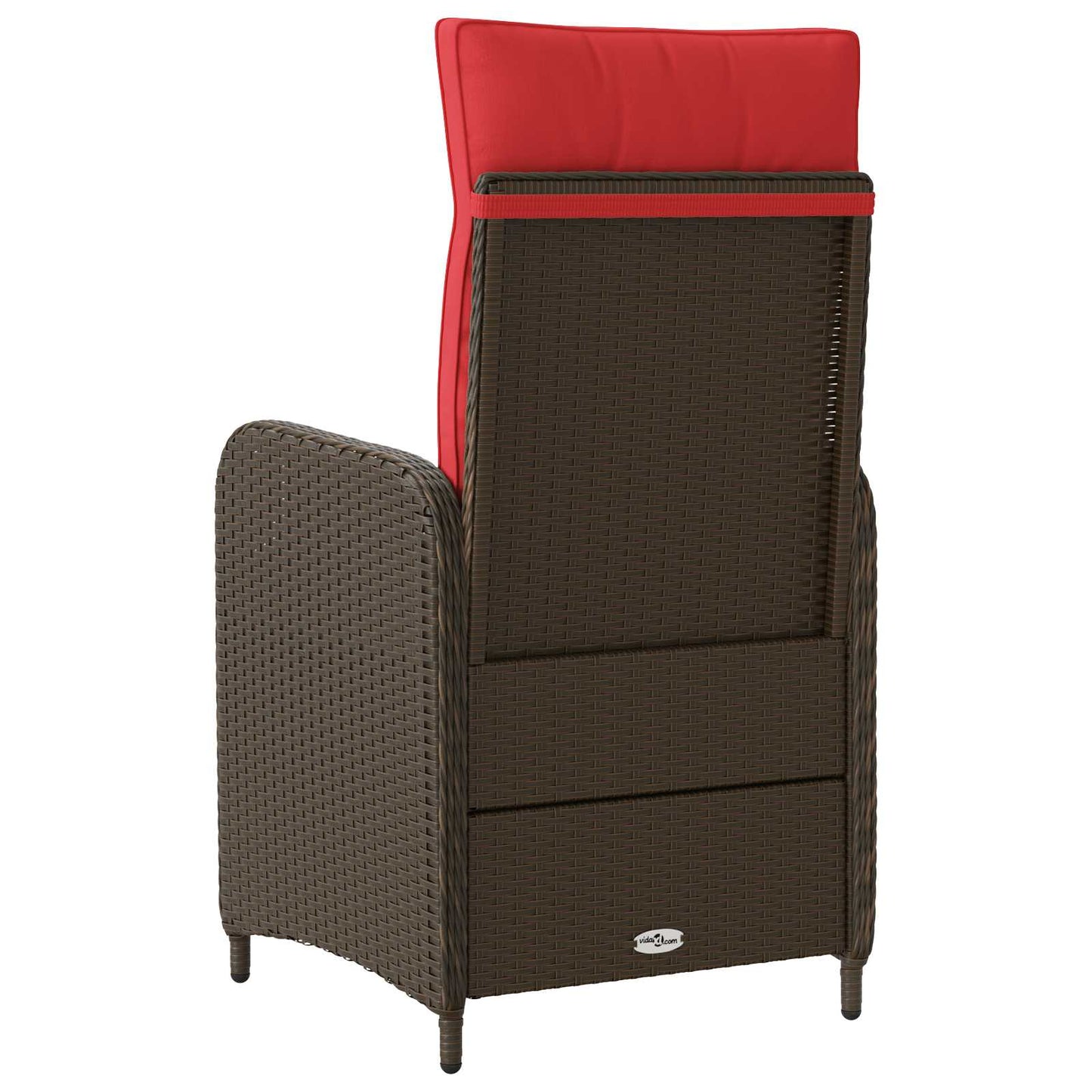 Verstelbare tuinstoel Bruin en Rood poly rattan is nu te koop bij PeponiXL, paradijselijk wonen!
