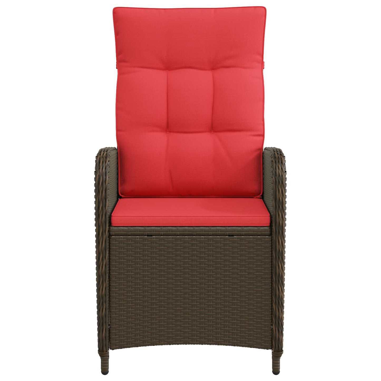 Verstelbare tuinstoel Bruin en Rood poly rattan is nu te koop bij PeponiXL, paradijselijk wonen!