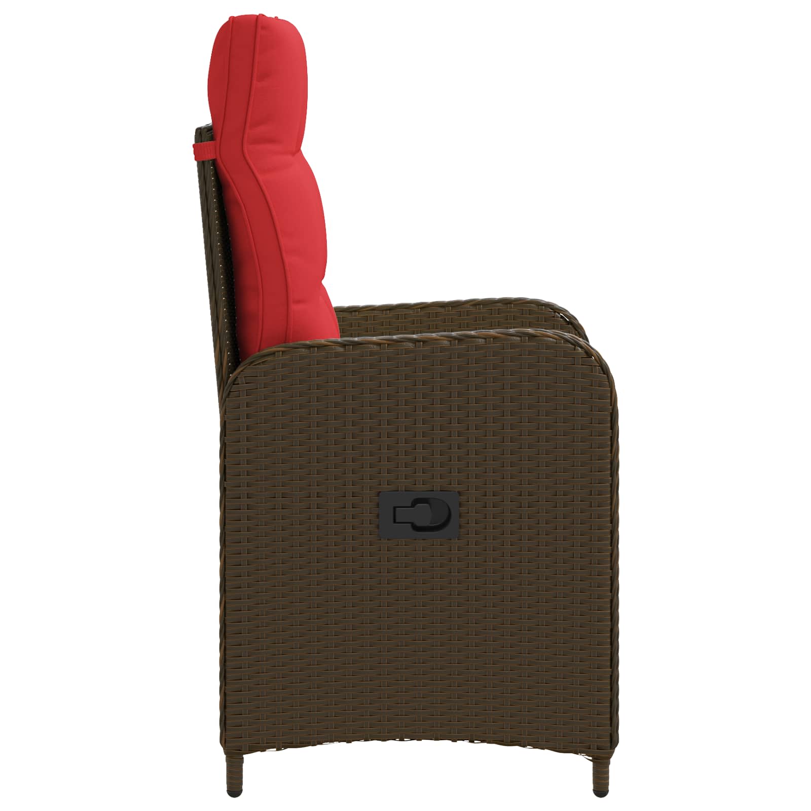 Verstelbare tuinstoel Bruin en Rood poly rattan is nu te koop bij PeponiXL, paradijselijk wonen!