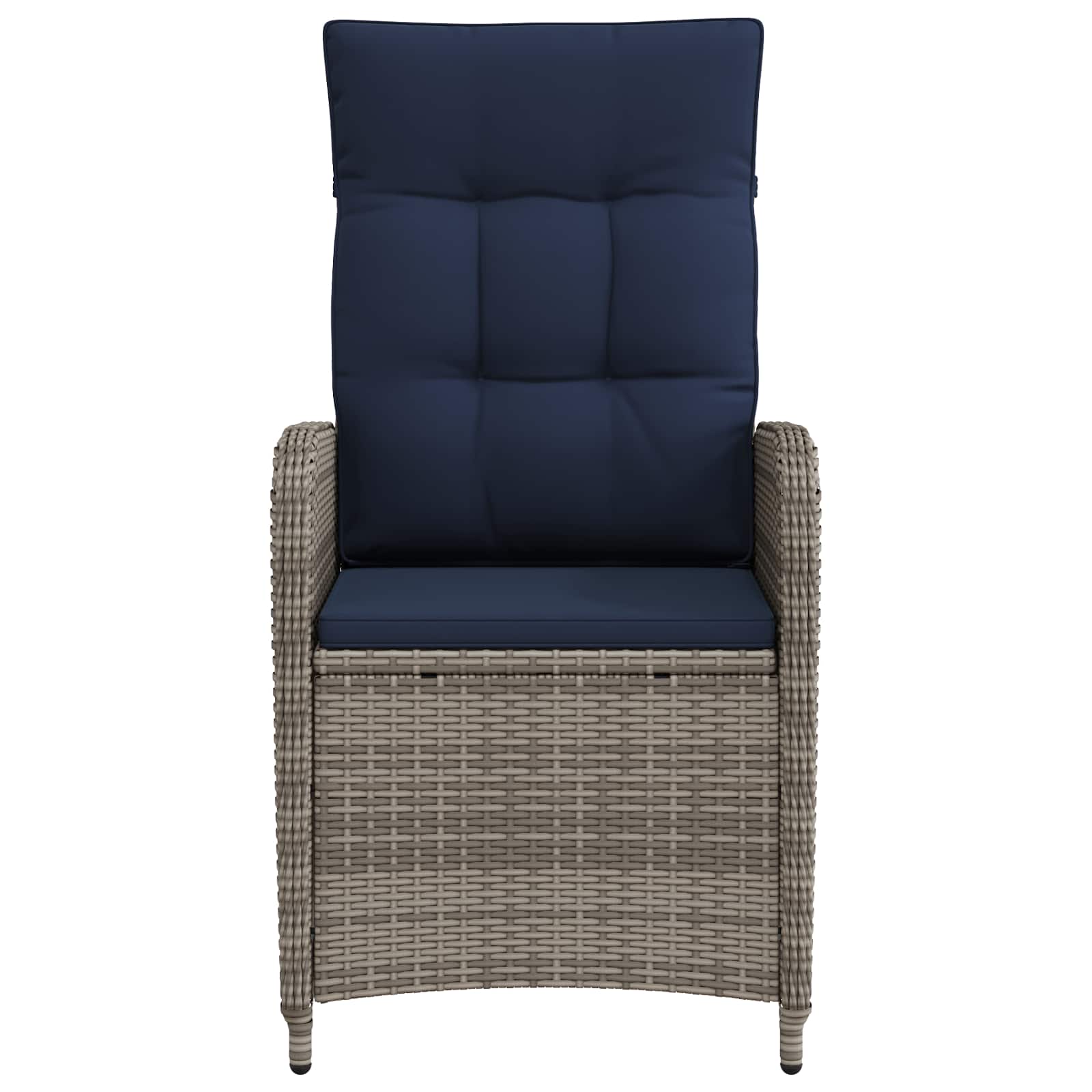 Verstelbare tuinstoel Grijs en Marineblauw poly rattan is nu te koop bij PeponiXL, paradijselijk wonen!
