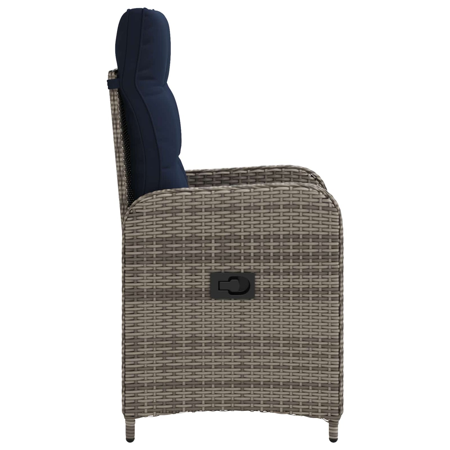 Verstelbare tuinstoel Grijs en Marineblauw poly rattan is nu te koop bij PeponiXL, paradijselijk wonen!