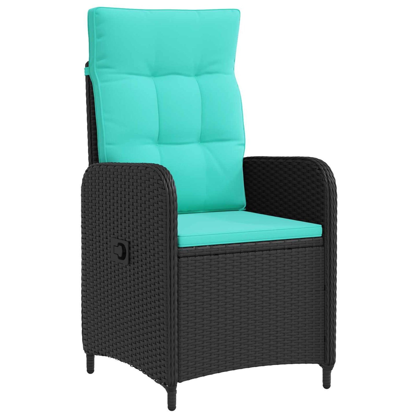 Verstelbare tuinstoel Zwart en Turquoise poly rattan is nu te koop bij PeponiXL, paradijselijk wonen!
