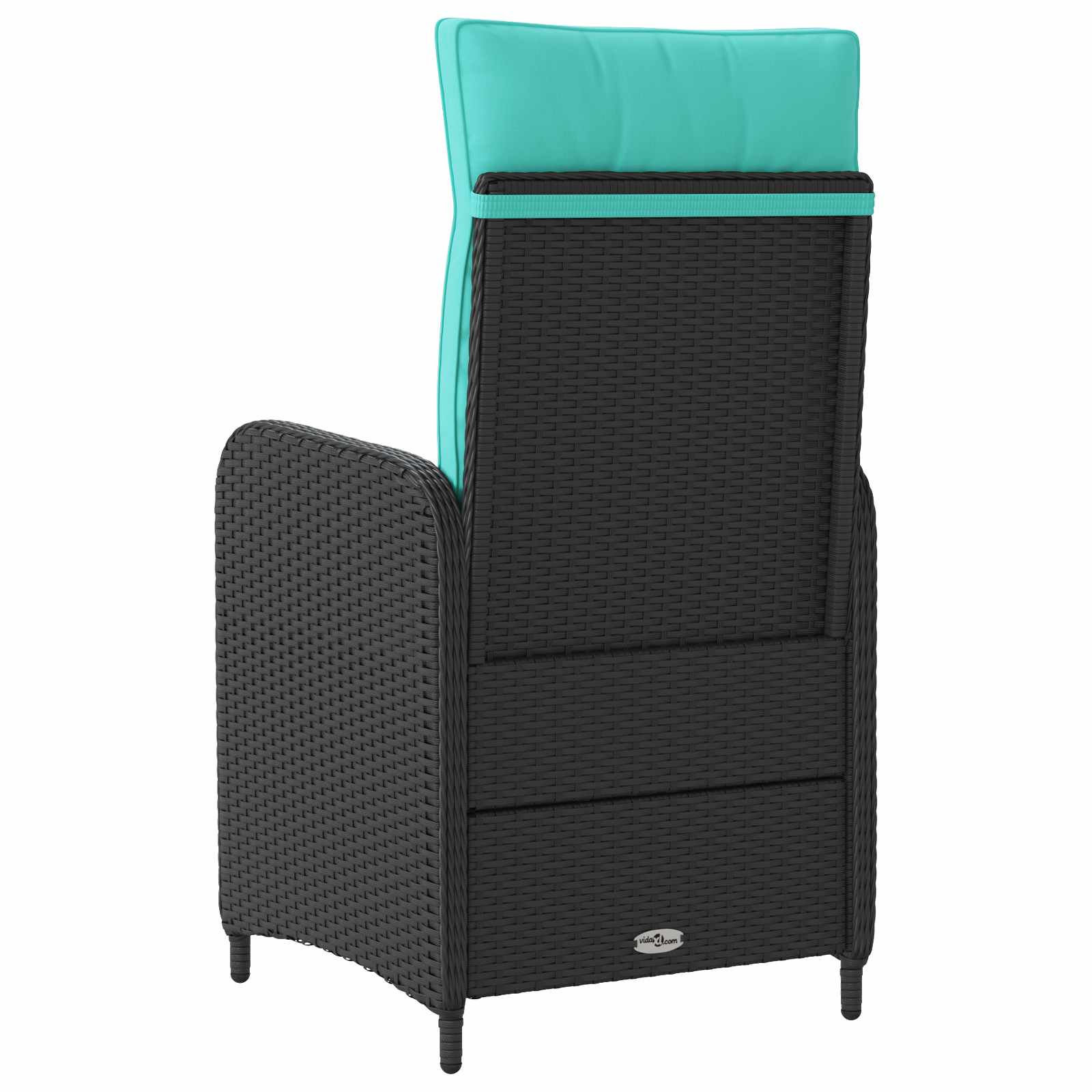 Verstelbare tuinstoel Zwart en Turquoise poly rattan is nu te koop bij PeponiXL, paradijselijk wonen!