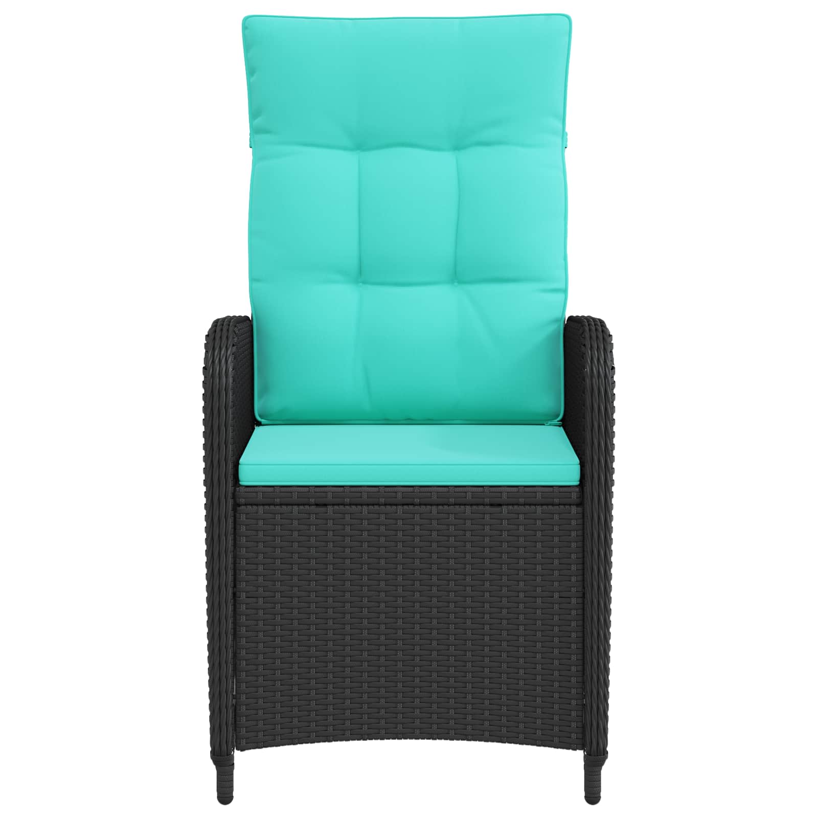 Verstelbare tuinstoel Zwart en Turquoise poly rattan is nu te koop bij PeponiXL, paradijselijk wonen!