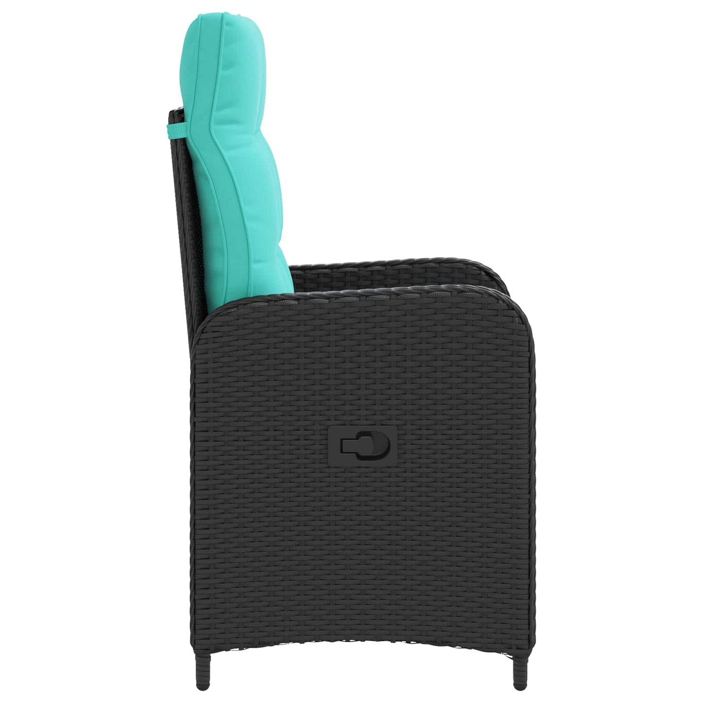 Verstelbare tuinstoel Zwart en Turquoise poly rattan is nu te koop bij PeponiXL, paradijselijk wonen!