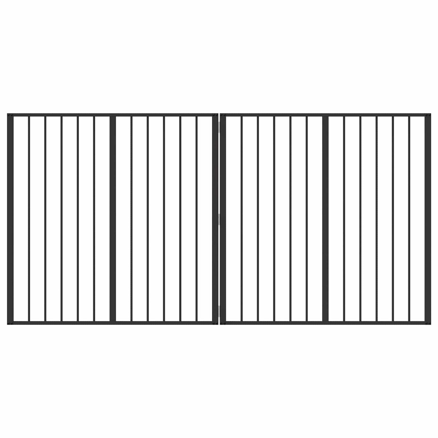 Hondenhek 2 Panels Zwart 100 x 100 cm Gegalvaniseerd staal is nu te koop bij PeponiXL, paradijselijk wonen!
