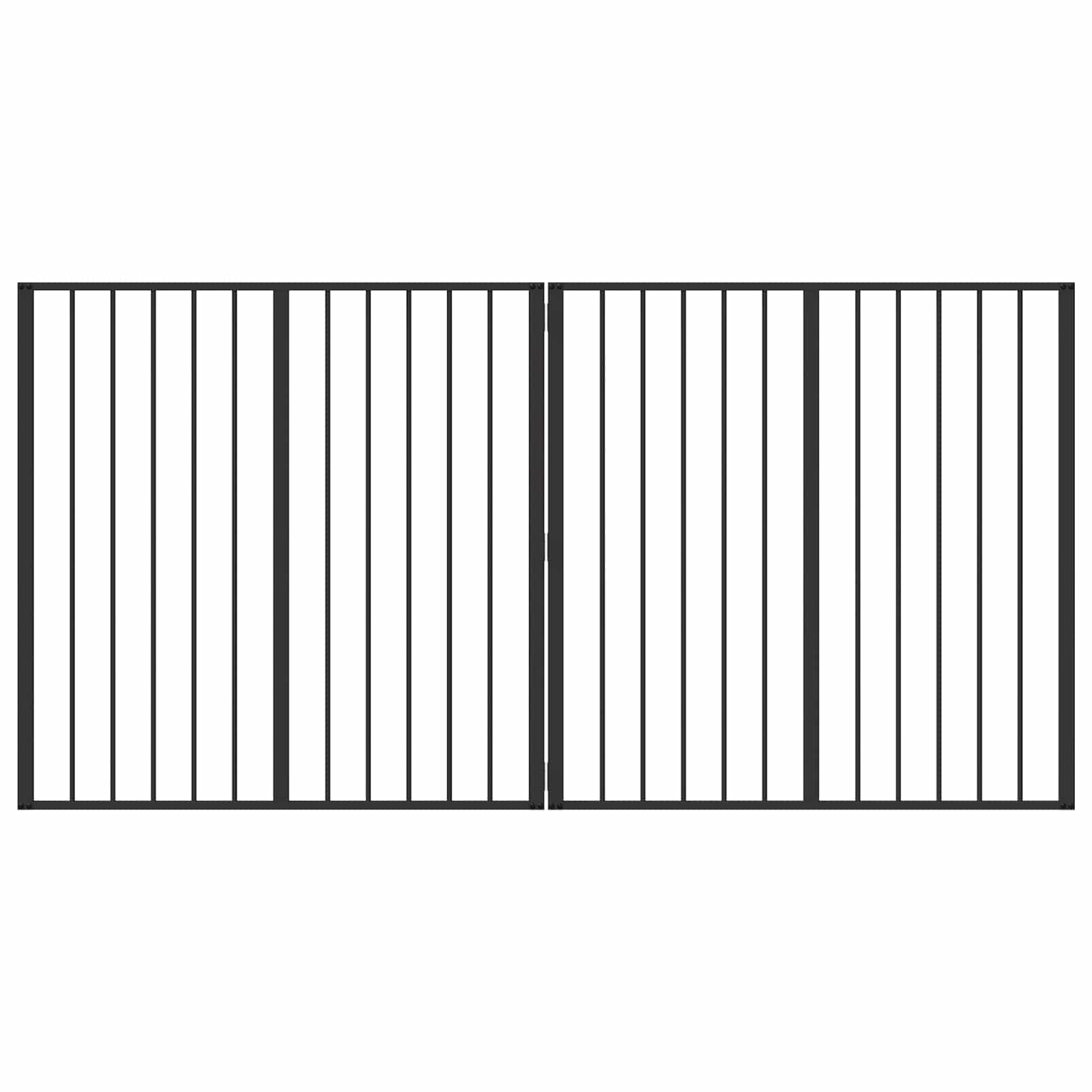 Hondenhek 2 Panels Zwart 100 x 100 cm Gegalvaniseerd staal is nu te koop bij PeponiXL, paradijselijk wonen!