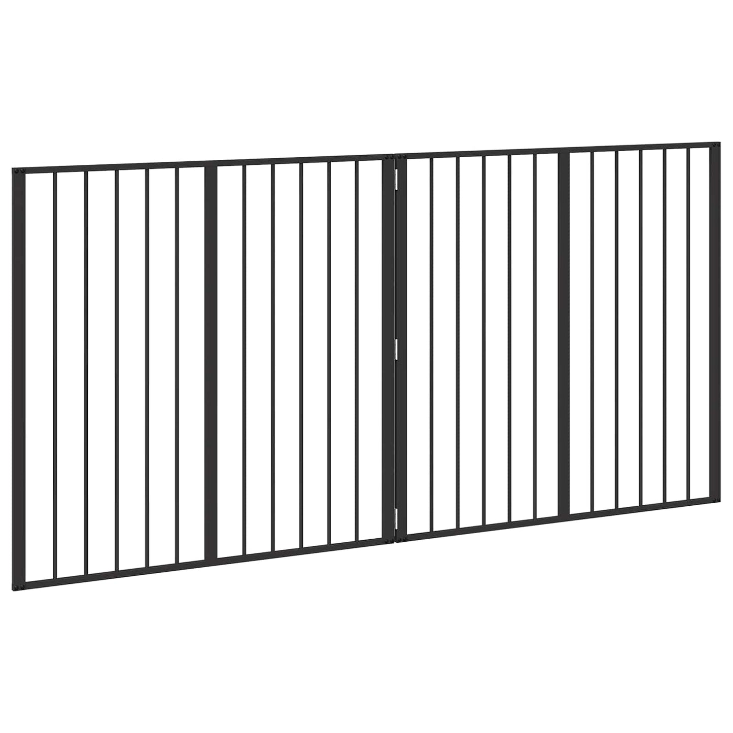 Hondenhek 2 Panels Zwart 100 x 100 cm Gegalvaniseerd staal is nu te koop bij PeponiXL, paradijselijk wonen!