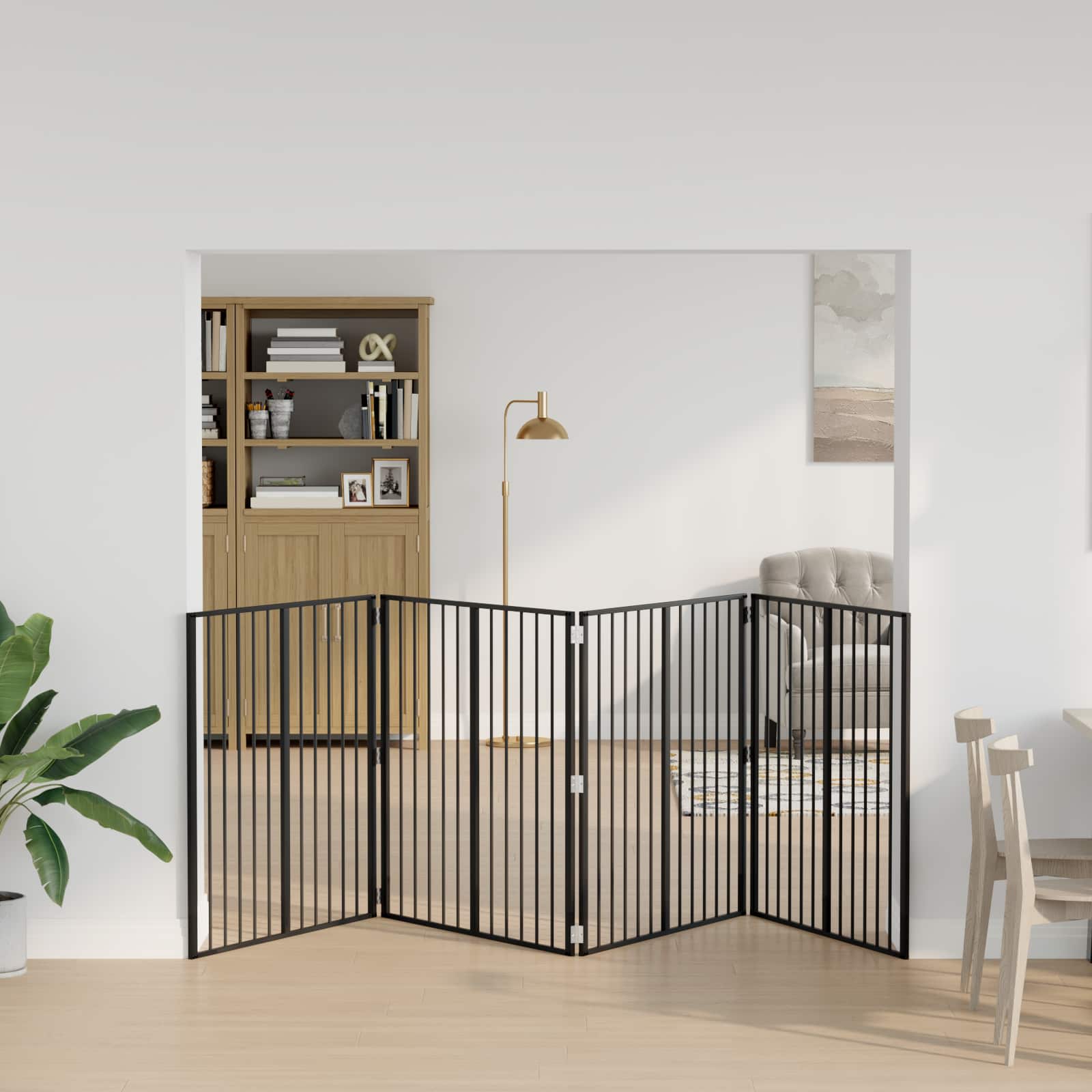 Hondenhek 4 pcs Zwart 100 x 100 cm Gegalvaniseerd staal is nu te koop bij PeponiXL, paradijselijk wonen!
