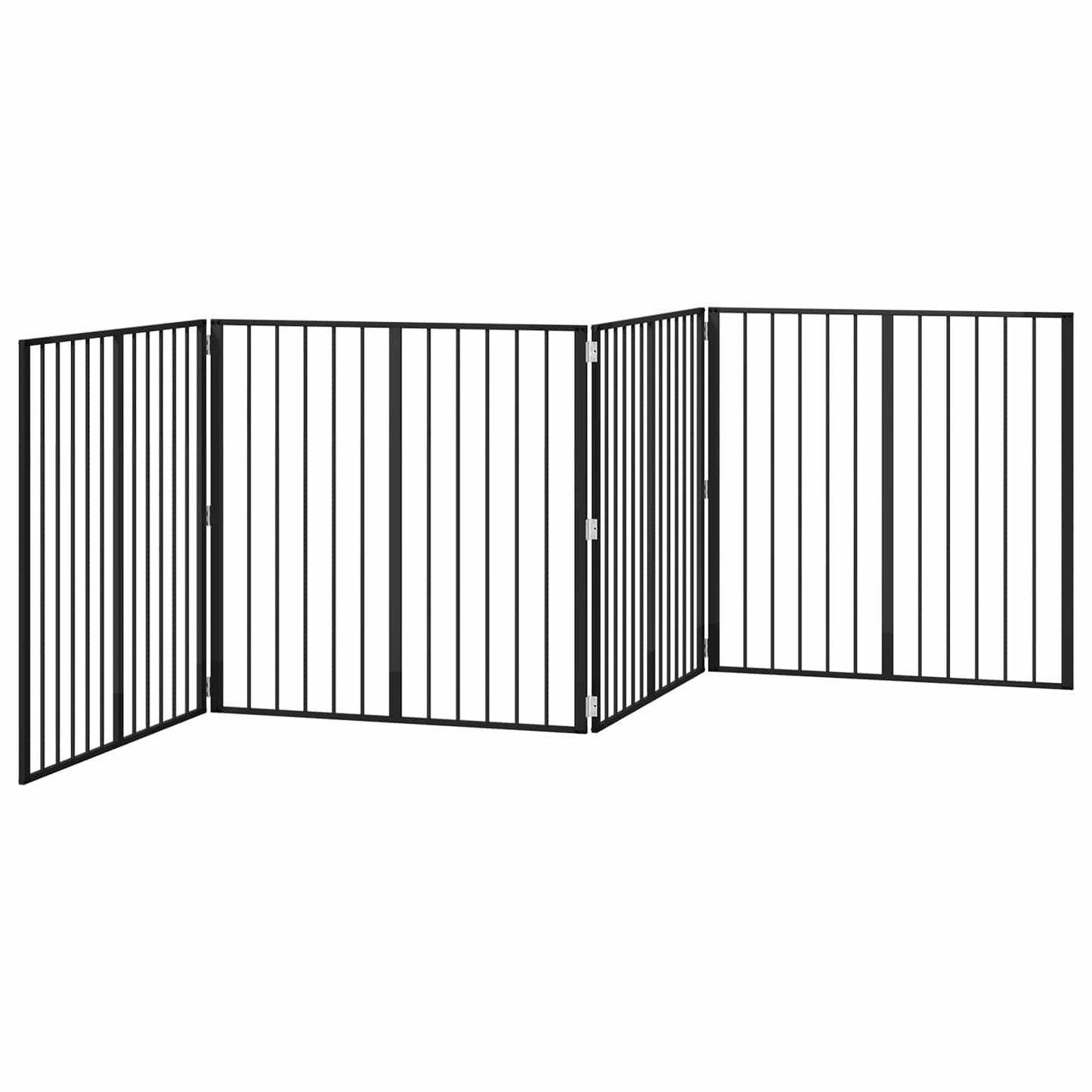 Hondenhek 4 pcs Zwart 100 x 100 cm Gegalvaniseerd staal is nu te koop bij PeponiXL, paradijselijk wonen!