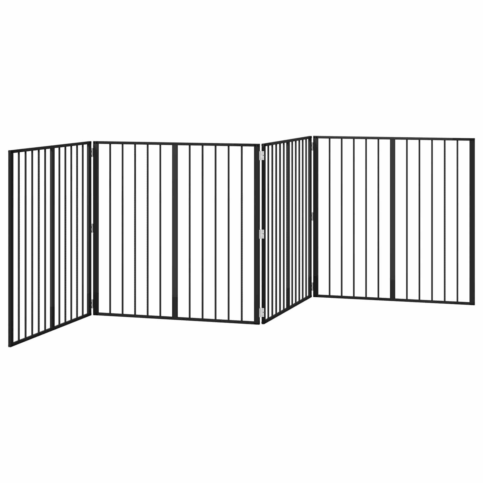 Hondenhek 4 pcs Zwart 100 x 100 cm Gegalvaniseerd staal is nu te koop bij PeponiXL, paradijselijk wonen!