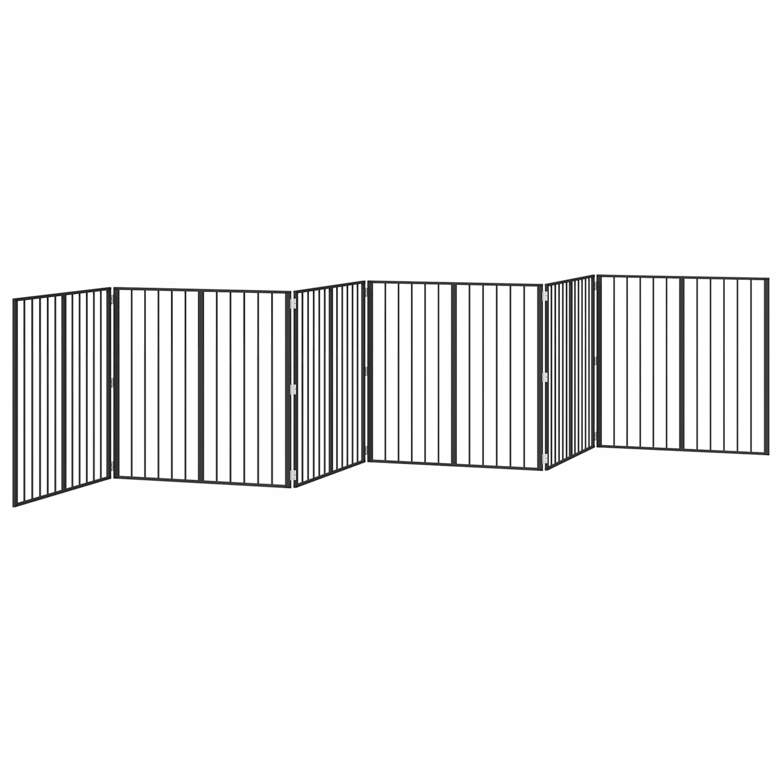 Hondenhek 6 pcs Zwart 100 x 100 cm Gegalvaniseerd staal is nu te koop bij PeponiXL, paradijselijk wonen!