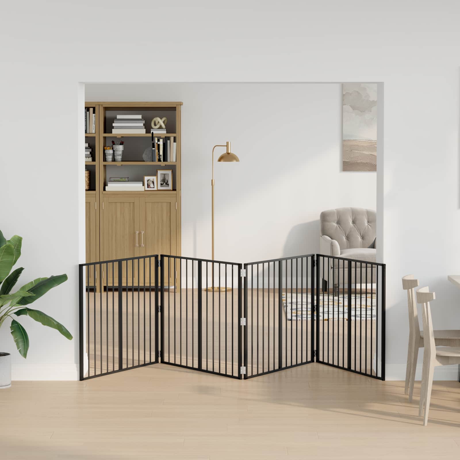 Hondenhek 4 pcs Zwart 100 x 80 cm Gegalvaniseerd staal is nu te koop bij PeponiXL, paradijselijk wonen!