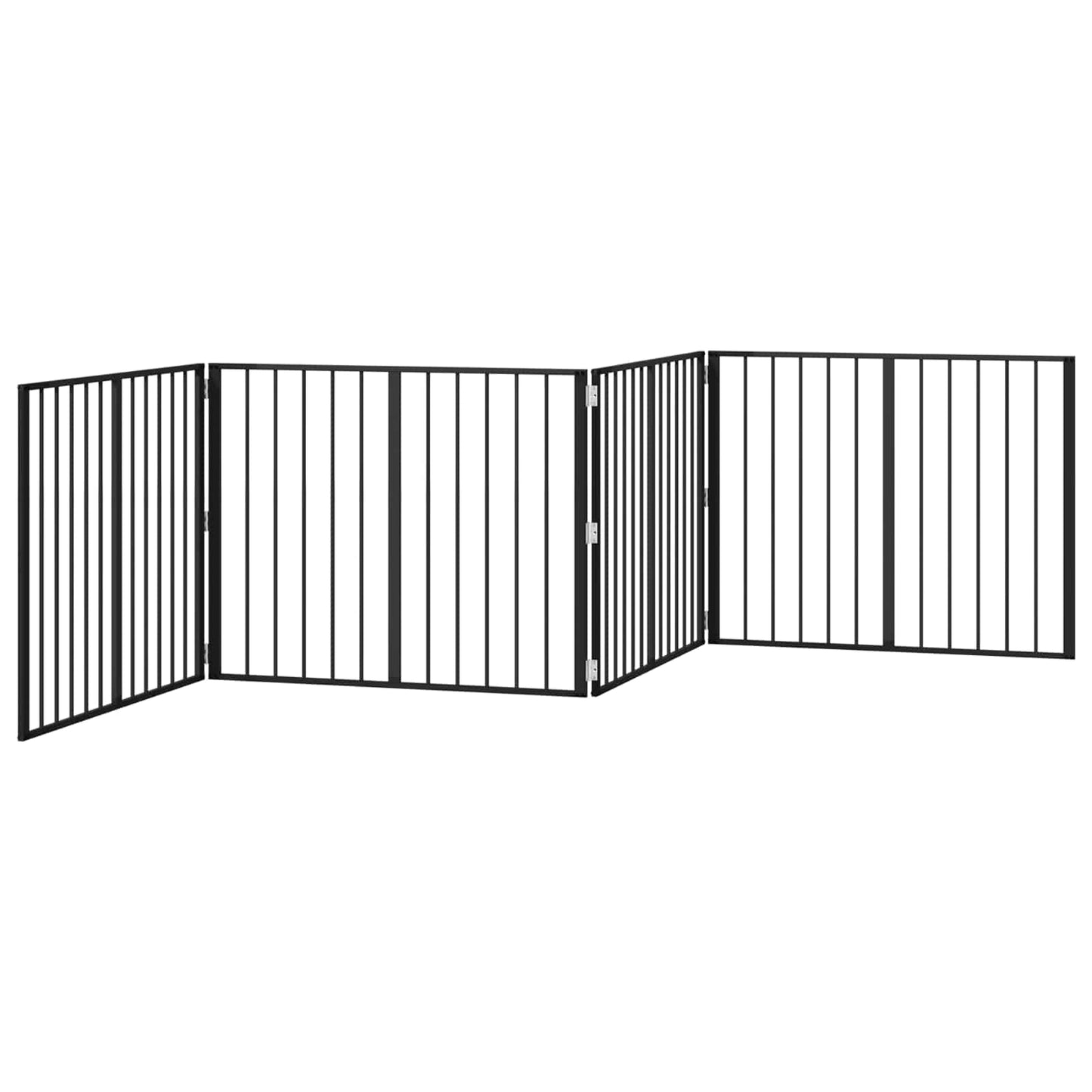 Hondenhek 4 pcs Zwart 100 x 80 cm Gegalvaniseerd staal is nu te koop bij PeponiXL, paradijselijk wonen!