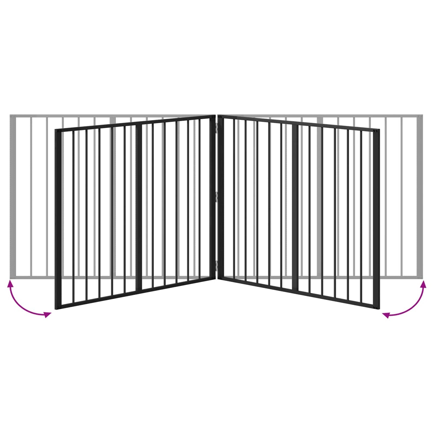 Hondenhek 4 pcs Zwart 100 x 80 cm Gegalvaniseerd staal is nu te koop bij PeponiXL, paradijselijk wonen!