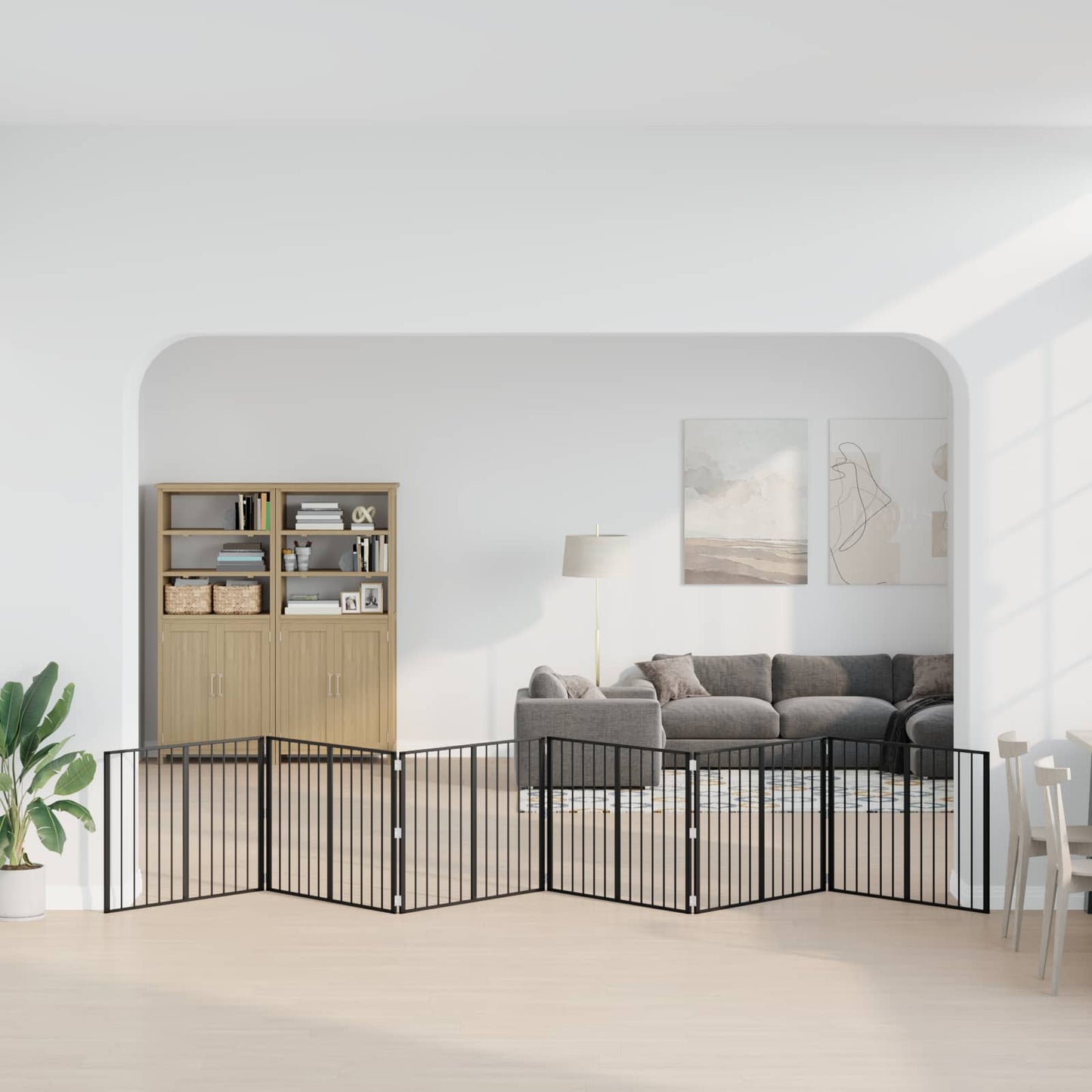 Hondenhek 6 pcs Zwart 100 x 80 cm Gegalvaniseerd staal is nu te koop bij PeponiXL, paradijselijk wonen!