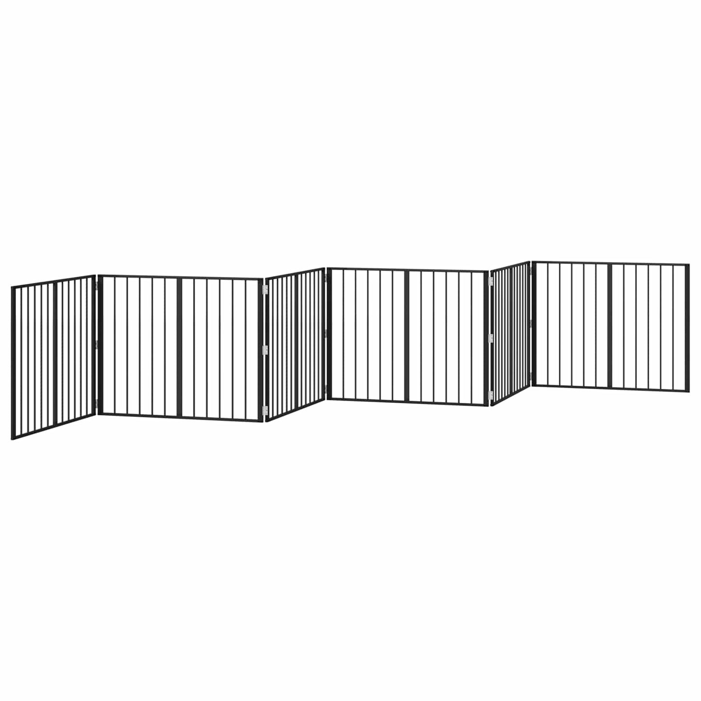 Hondenhek 6 pcs Zwart 100 x 80 cm Gegalvaniseerd staal is nu te koop bij PeponiXL, paradijselijk wonen!