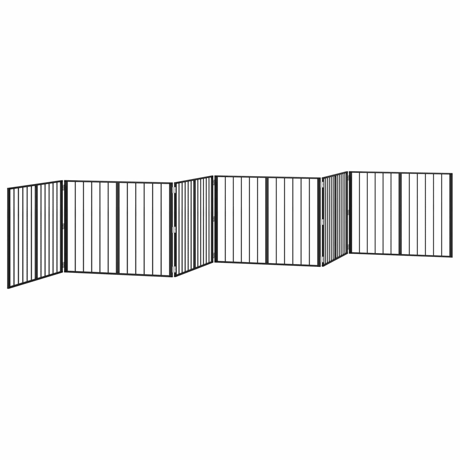 Hondenhek 6 pcs Zwart 100 x 80 cm Gegalvaniseerd staal is nu te koop bij PeponiXL, paradijselijk wonen!