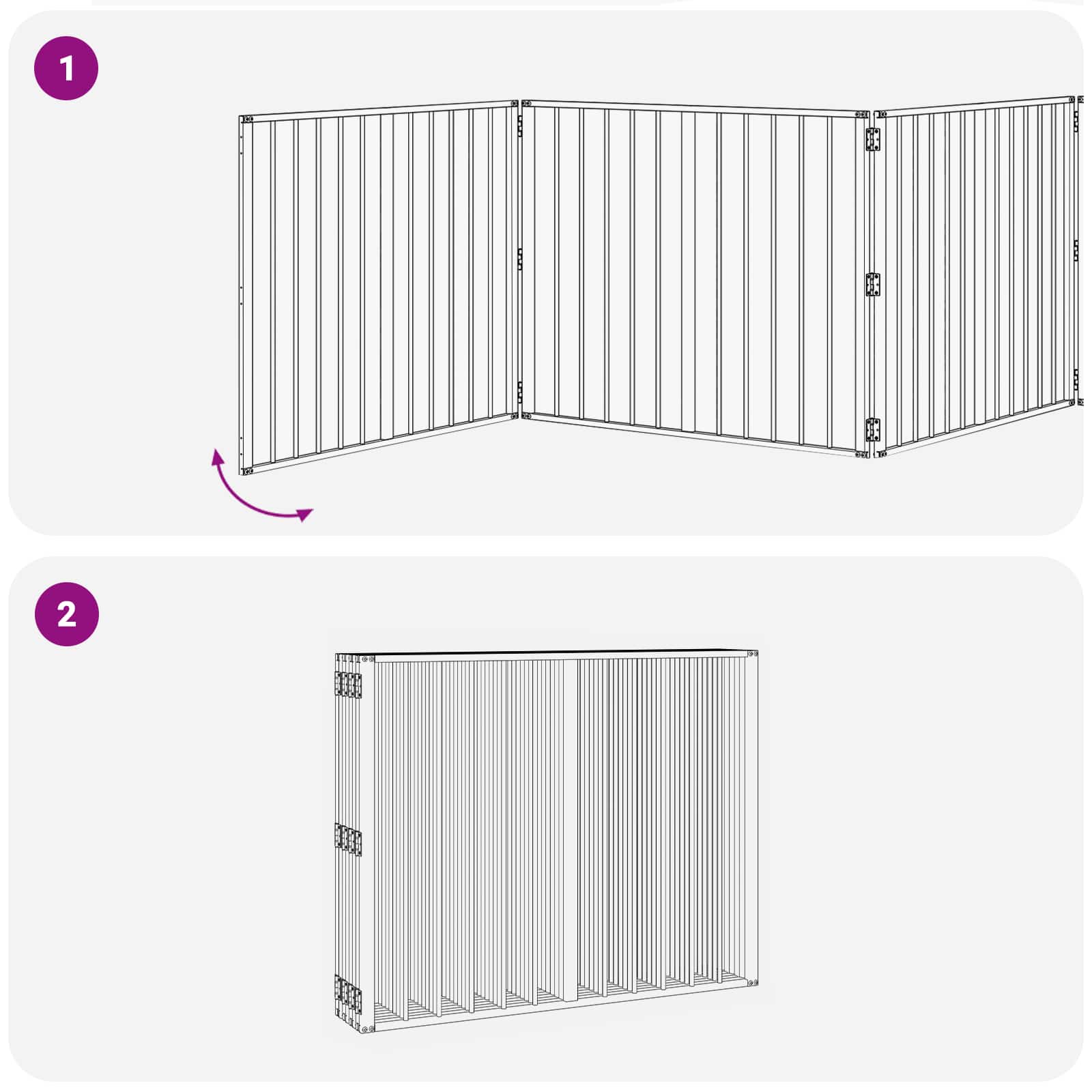 Hondenhek 8 pcs Zwart 100 x 80 cm Gegalvaniseerd staal is nu te koop bij PeponiXL, paradijselijk wonen!