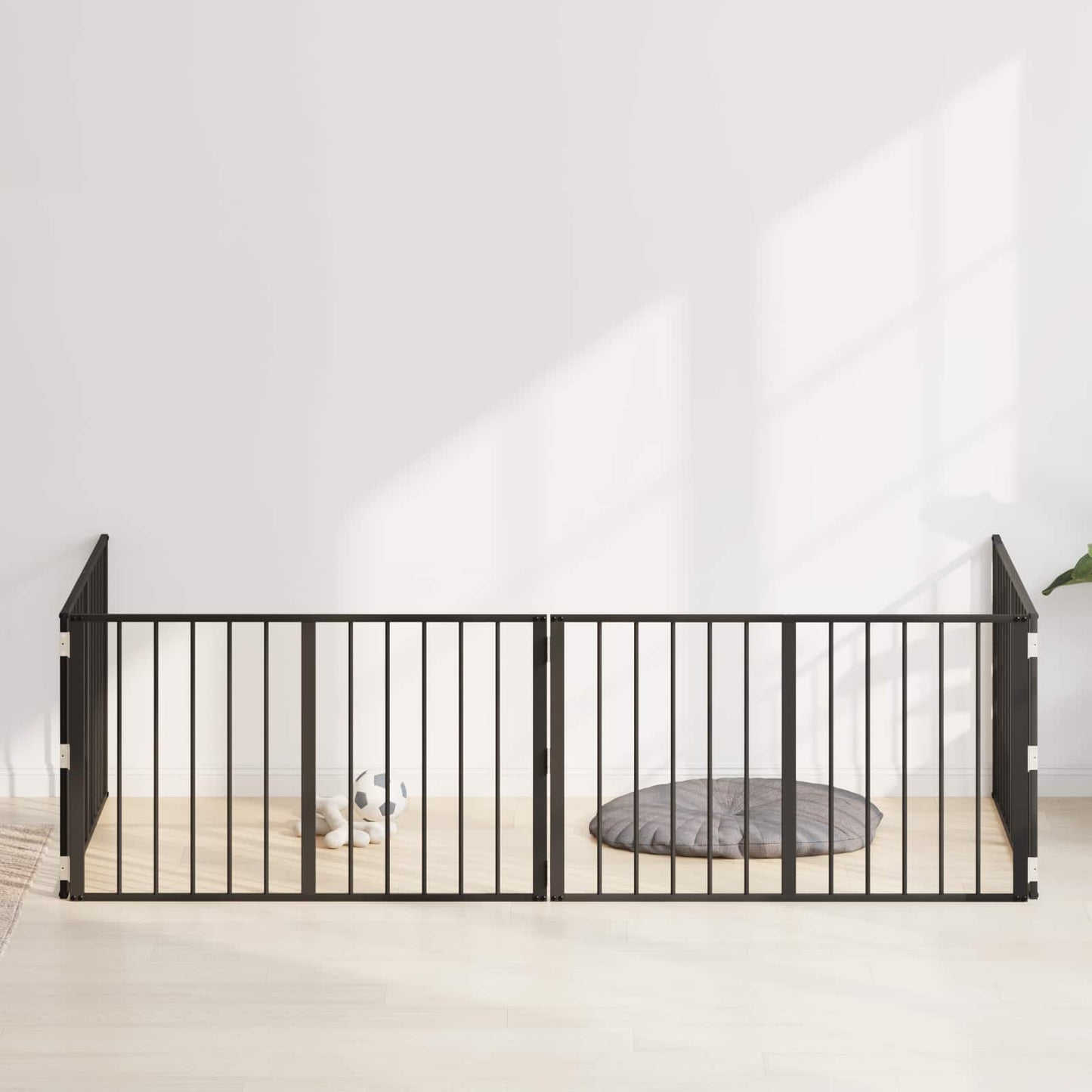 Hondenhek 4 pcs Zwart 100 x 60 cm Gegalvaniseerd staal is nu te koop bij PeponiXL, paradijselijk wonen!