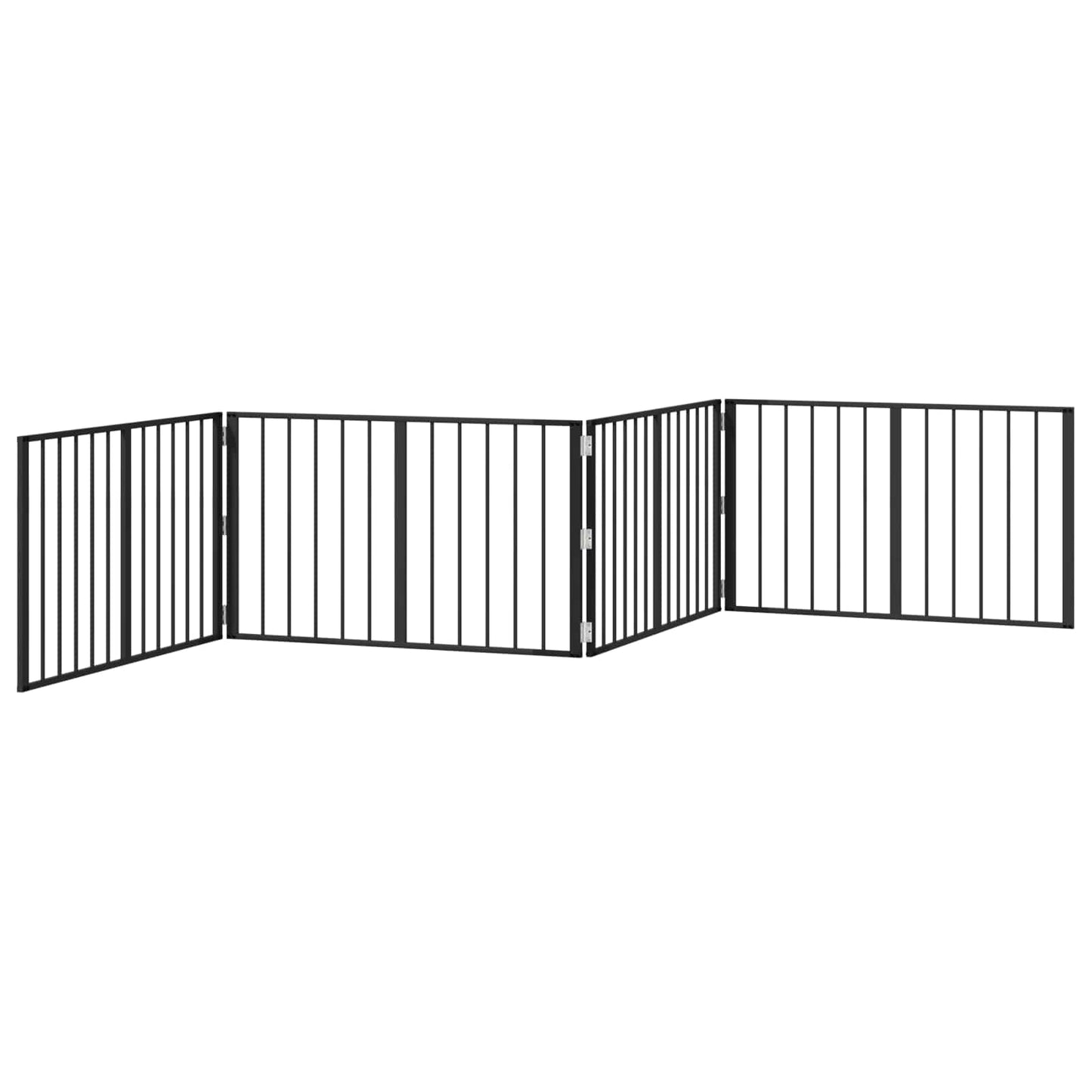 Hondenhek 4 pcs Zwart 100 x 60 cm Gegalvaniseerd staal is nu te koop bij PeponiXL, paradijselijk wonen!
