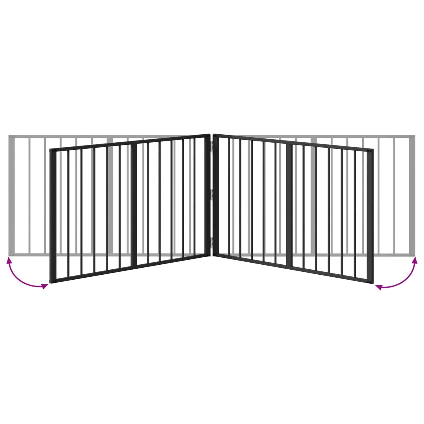 Hondenhek 4 pcs Zwart 100 x 60 cm Gegalvaniseerd staal is nu te koop bij PeponiXL, paradijselijk wonen!