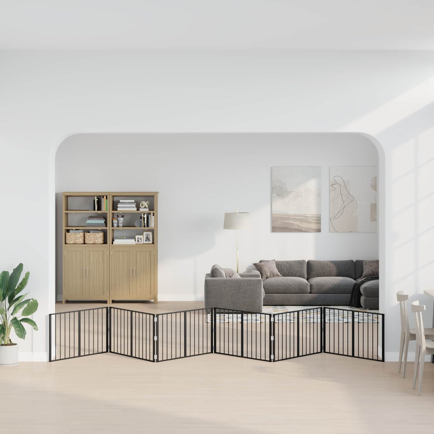Hondenhek 6 pcs Zwart 100 x 60 cm Gegalvaniseerd staal is nu te koop bij PeponiXL, paradijselijk wonen!