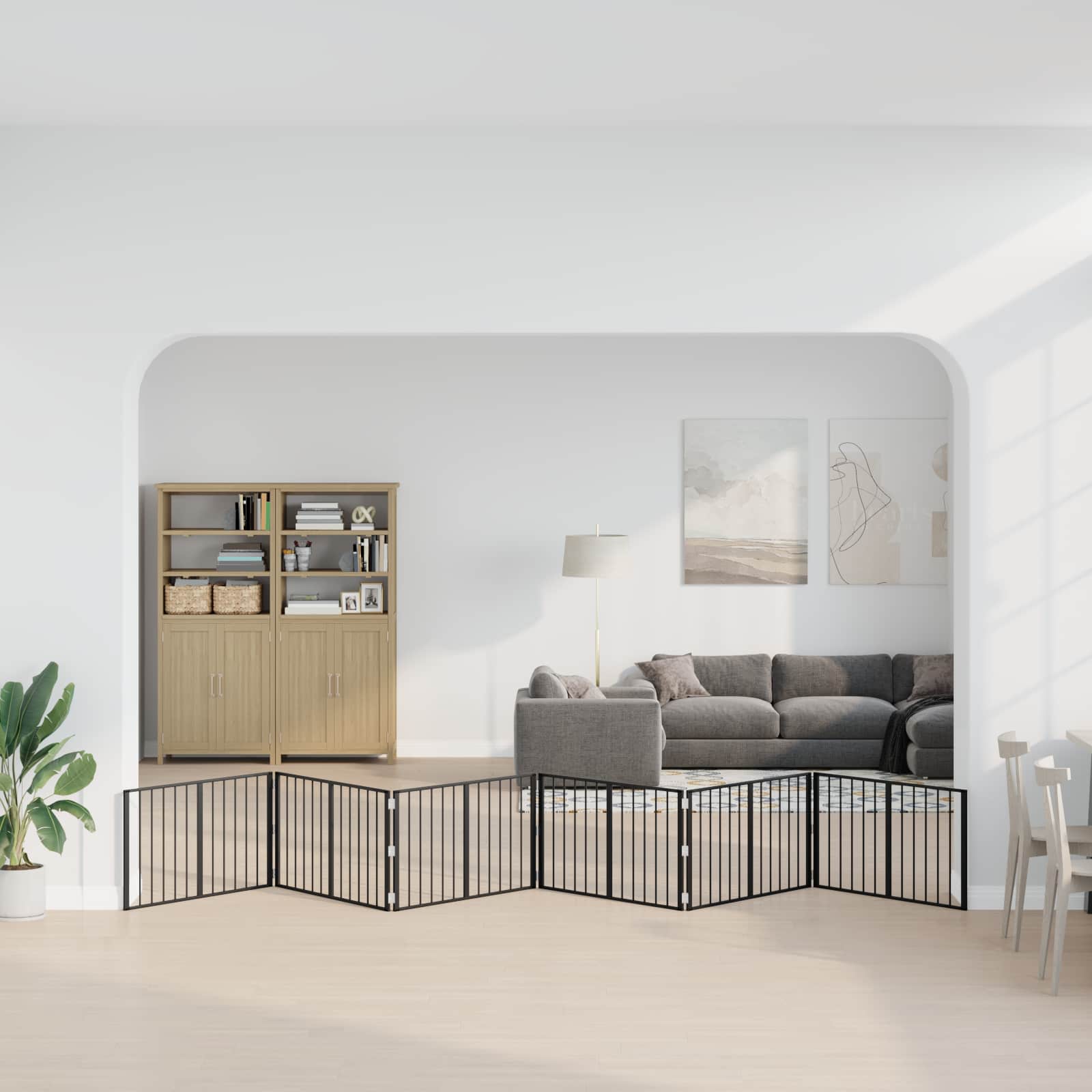 Hondenhek 6 pcs Zwart 100 x 60 cm Gegalvaniseerd staal is nu te koop bij PeponiXL, paradijselijk wonen!