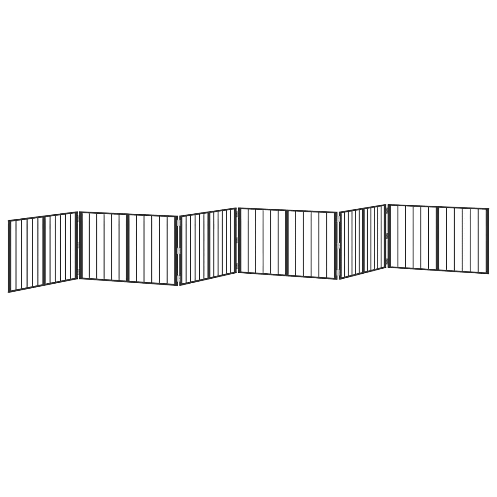 Hondenhek 6 pcs Zwart 100 x 60 cm Gegalvaniseerd staal is nu te koop bij PeponiXL, paradijselijk wonen!