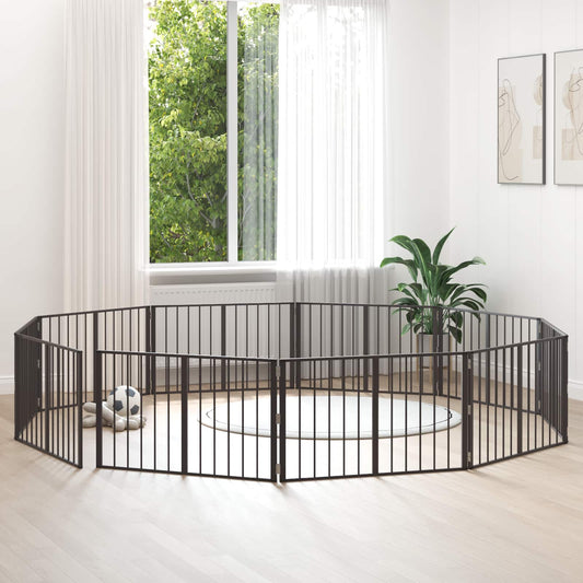 Hondenhek 10 pcs Zwart 100 x 60 cm Gegalvaniseerd staal is nu te koop bij PeponiXL, paradijselijk wonen!