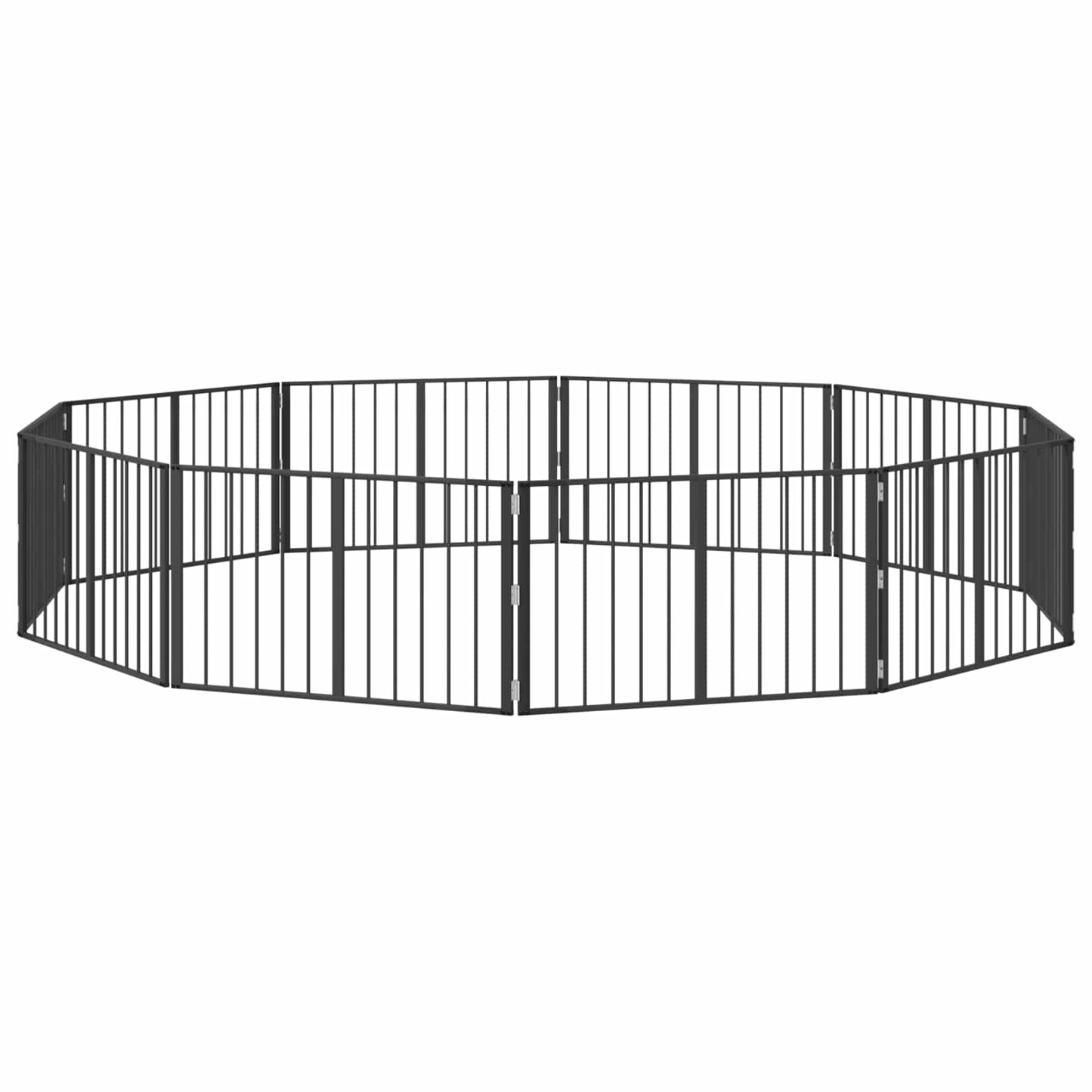 Hondenhek 10 pcs Zwart 100 x 60 cm Gegalvaniseerd staal is nu te koop bij PeponiXL, paradijselijk wonen!