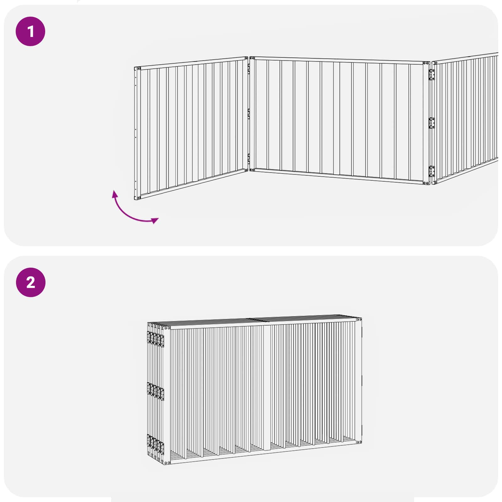 Hondenhek 10 pcs Zwart 100 x 60 cm Gegalvaniseerd staal is nu te koop bij PeponiXL, paradijselijk wonen!