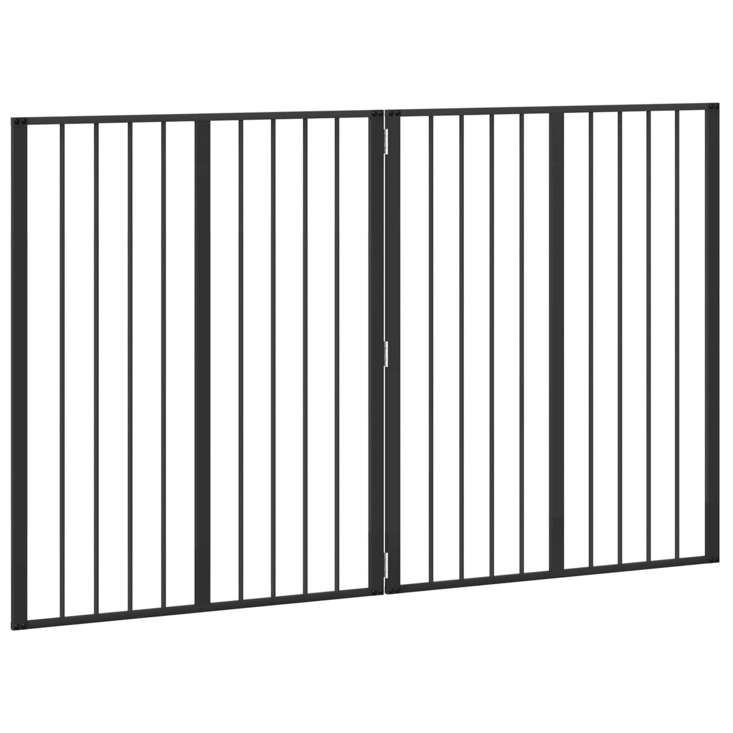 Hondenhek 2 pcs Zwart 80 x 100 cm Gegalvaniseerd staal is nu te koop bij PeponiXL, paradijselijk wonen!