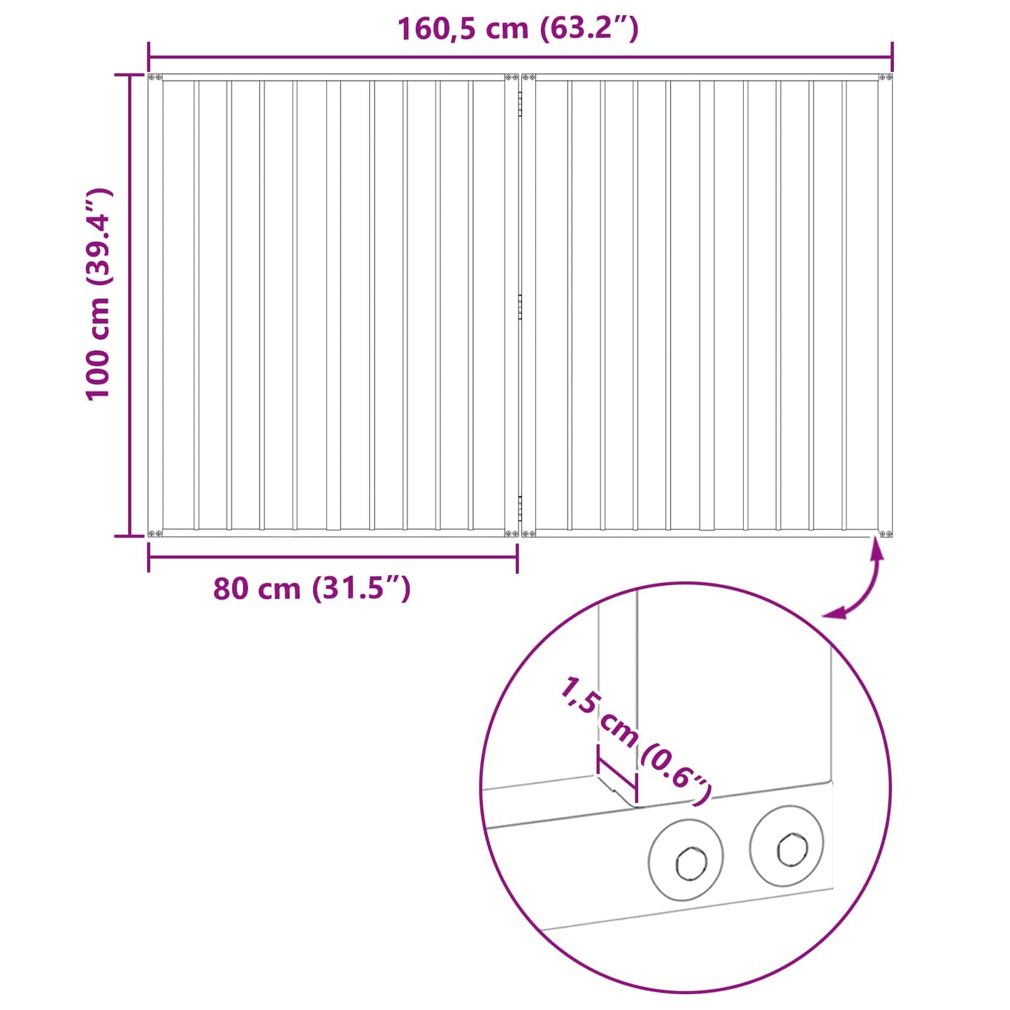 Hondenhek 2 pcs Zwart 80 x 100 cm Gegalvaniseerd staal is nu te koop bij PeponiXL, paradijselijk wonen!