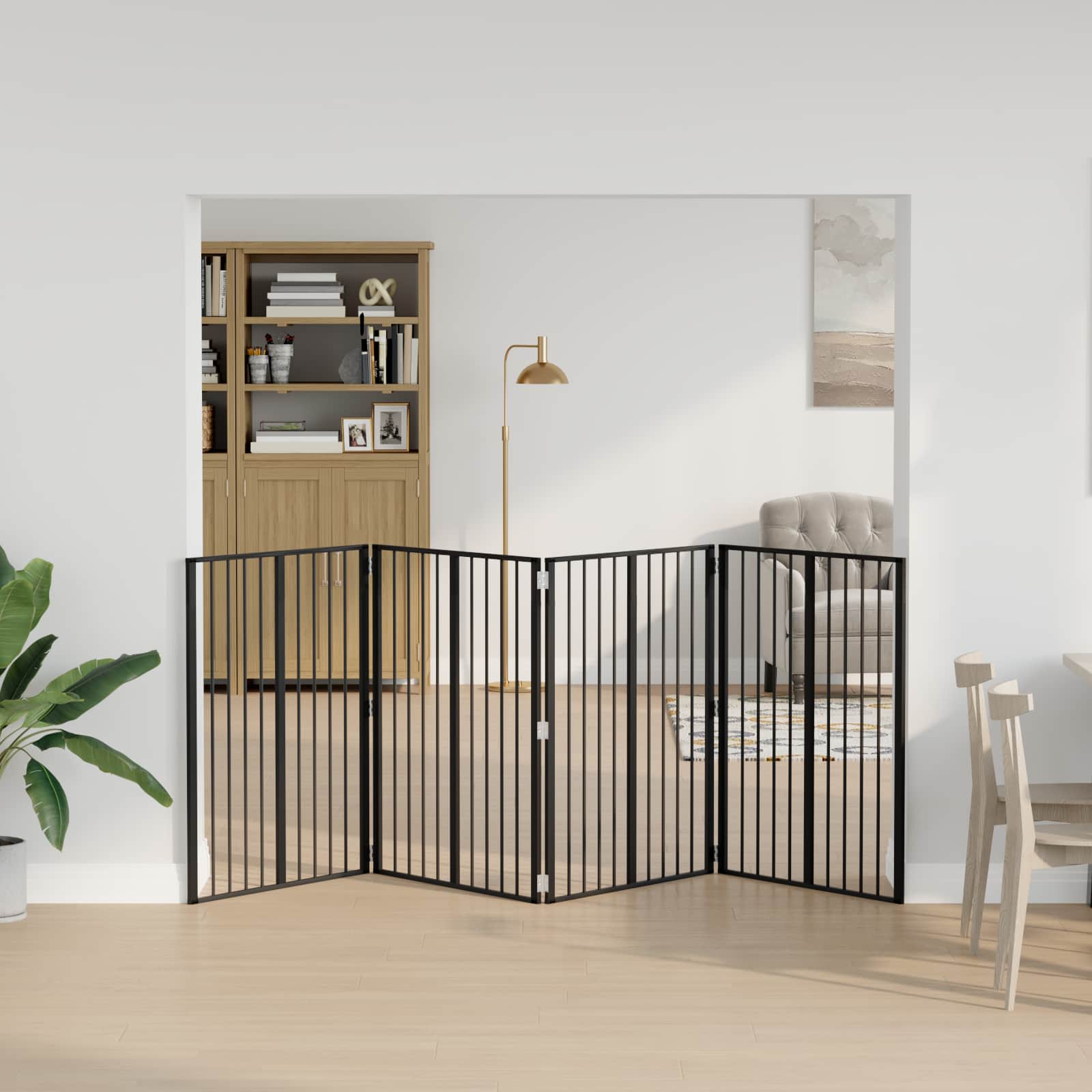 Hondenhek 4 pcs Zwart 80 x 100 cm Gegalvaniseerd staal is nu te koop bij PeponiXL, paradijselijk wonen!