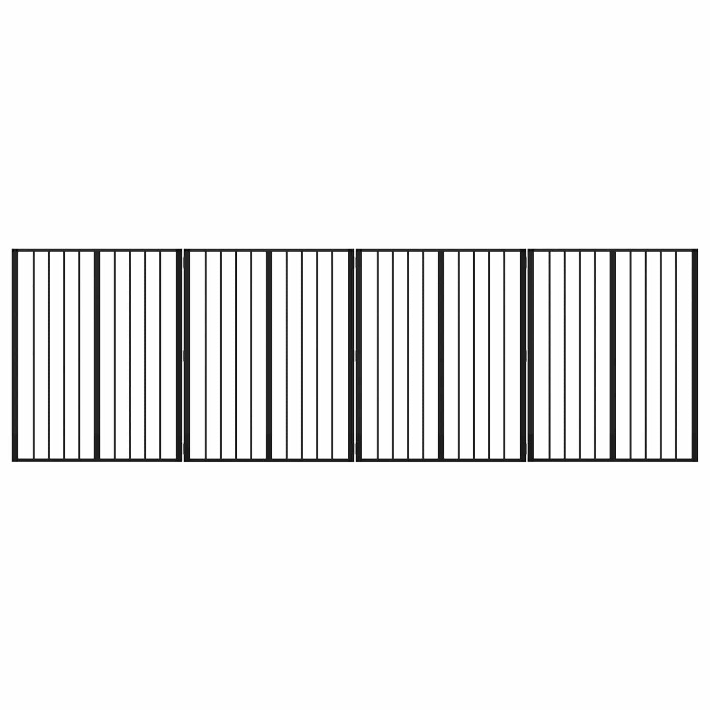 Hondenhek 4 pcs Zwart 80 x 100 cm Gegalvaniseerd staal is nu te koop bij PeponiXL, paradijselijk wonen!