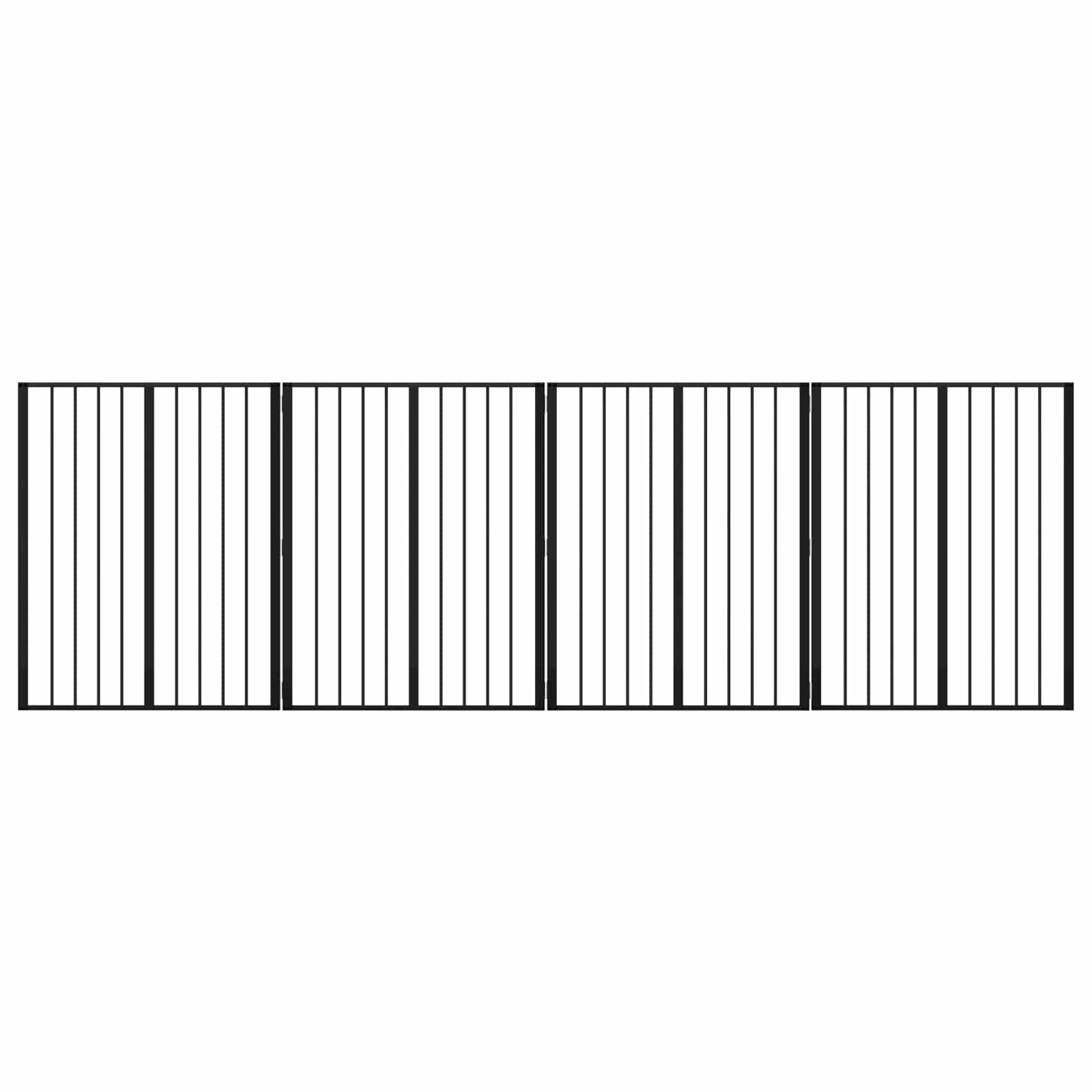 Hondenhek 4 pcs Zwart 80 x 100 cm Gegalvaniseerd staal is nu te koop bij PeponiXL, paradijselijk wonen!