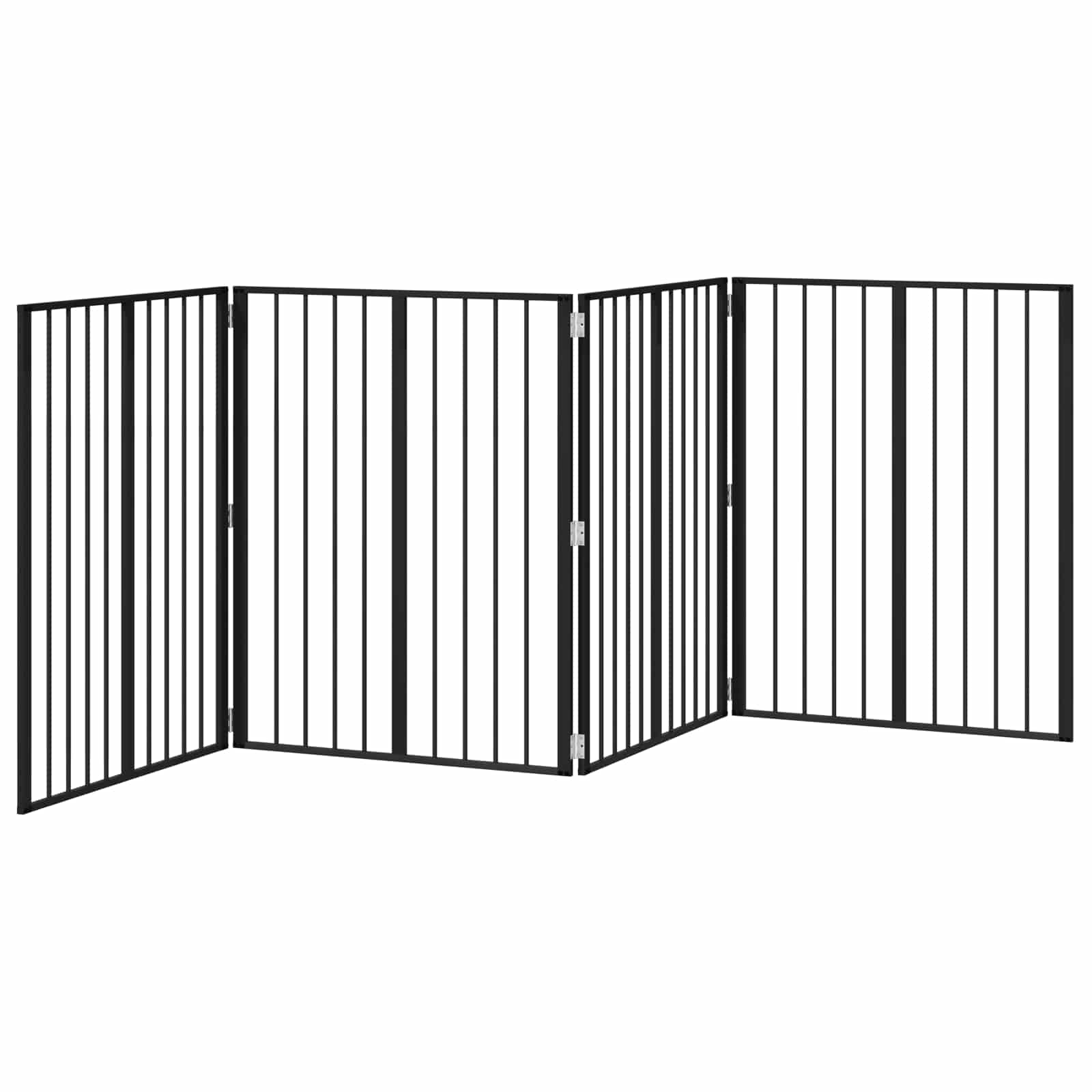 Hondenhek 4 pcs Zwart 80 x 100 cm Gegalvaniseerd staal is nu te koop bij PeponiXL, paradijselijk wonen!