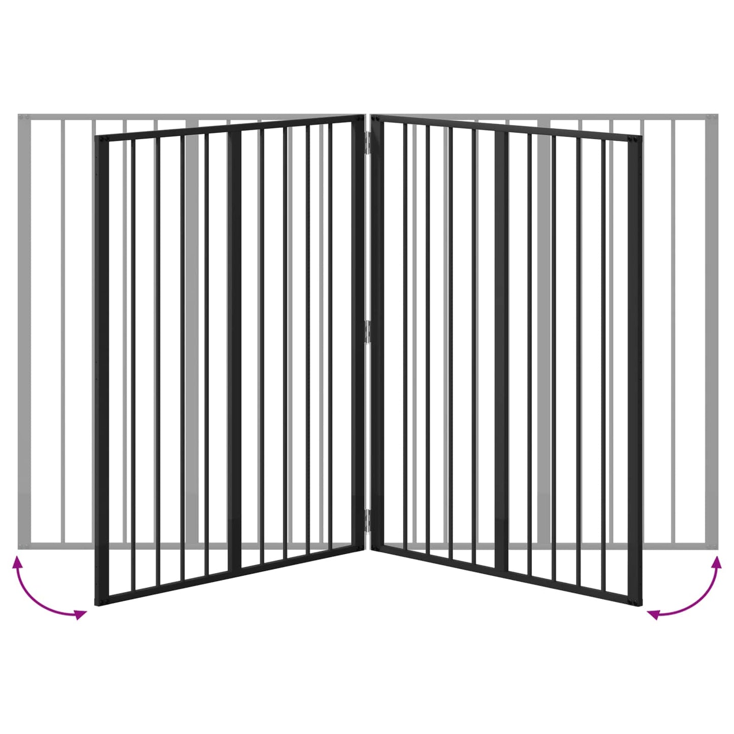 Hondenhek 4 pcs Zwart 80 x 100 cm Gegalvaniseerd staal is nu te koop bij PeponiXL, paradijselijk wonen!