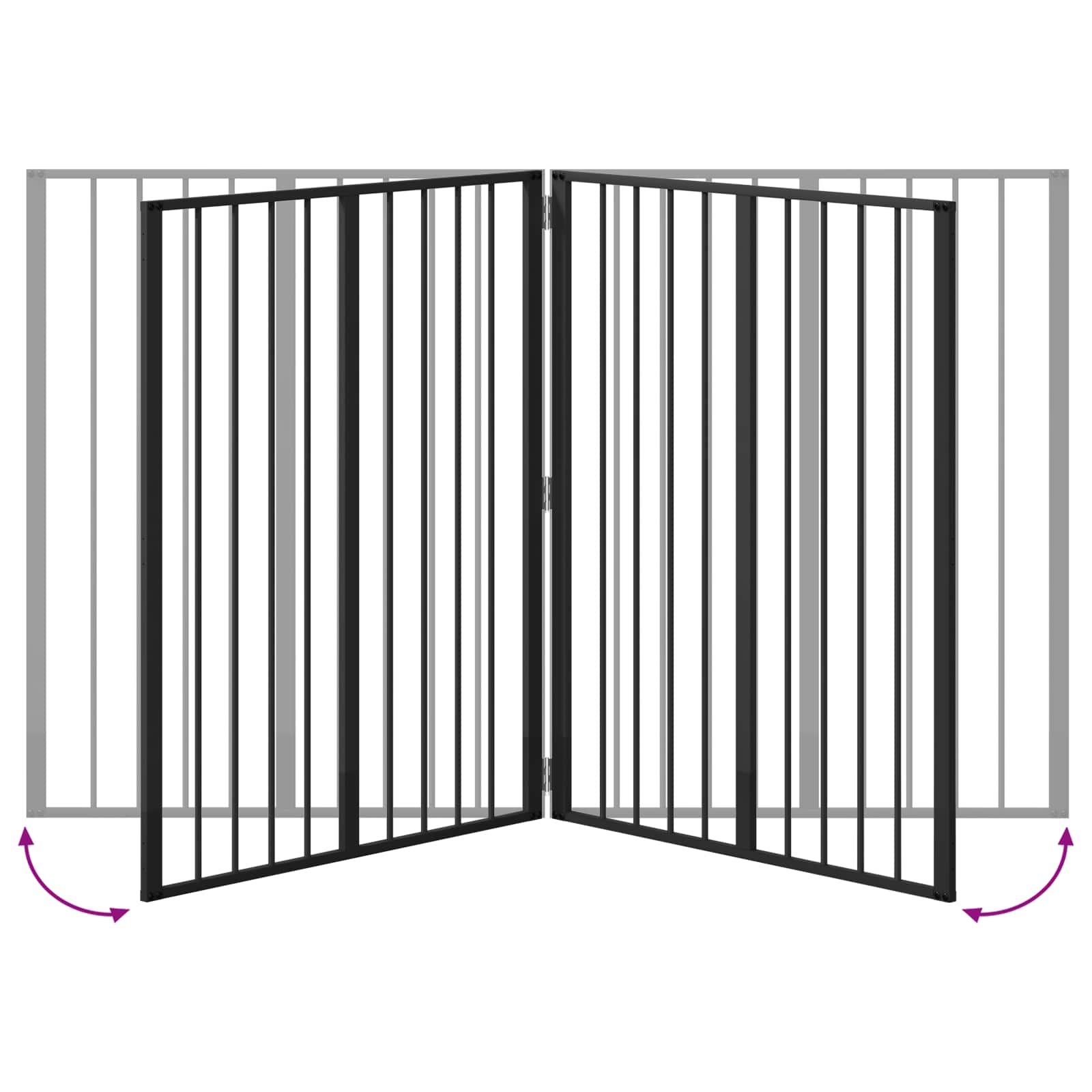 Hondenhek 4 pcs Zwart 80 x 100 cm Gegalvaniseerd staal is nu te koop bij PeponiXL, paradijselijk wonen!