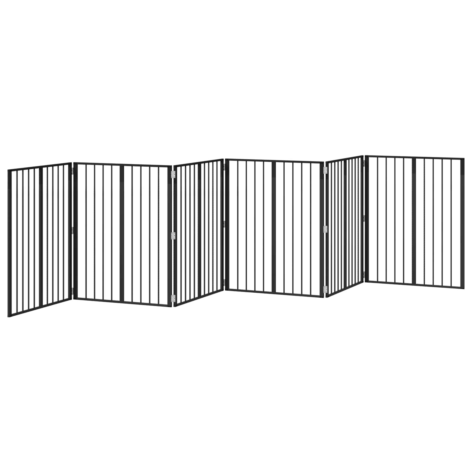 Hondenhek 6 pcs Zwart 80 x 100 cm Gegalvaniseerd staal is nu te koop bij PeponiXL, paradijselijk wonen!