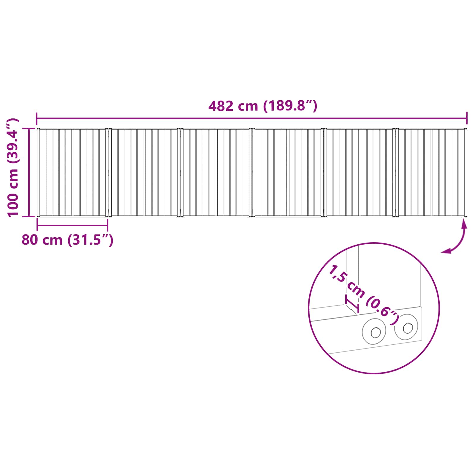 Hondenhek 6 pcs Zwart 80 x 100 cm Gegalvaniseerd staal is nu te koop bij PeponiXL, paradijselijk wonen!